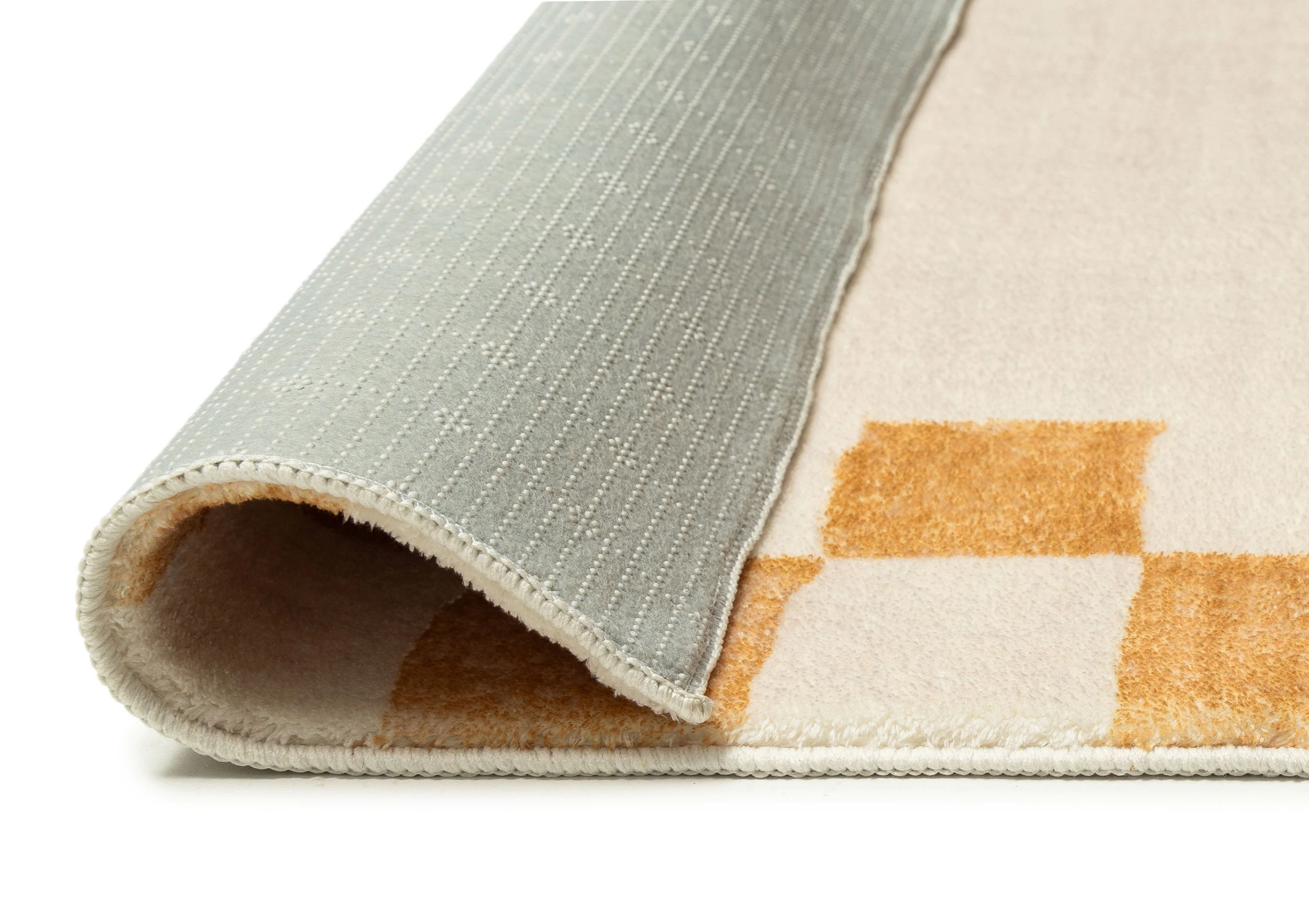 Gadise Yellow Mustard Checkered Border Washable Rug - Image 13