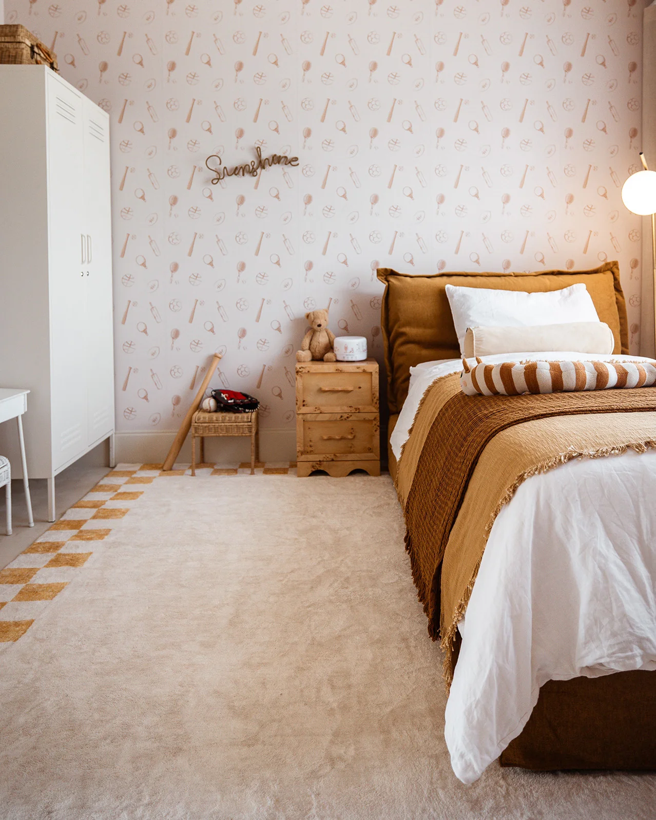 Gadise Yellow Mustard Checkered Border Washable Rug - Image 4