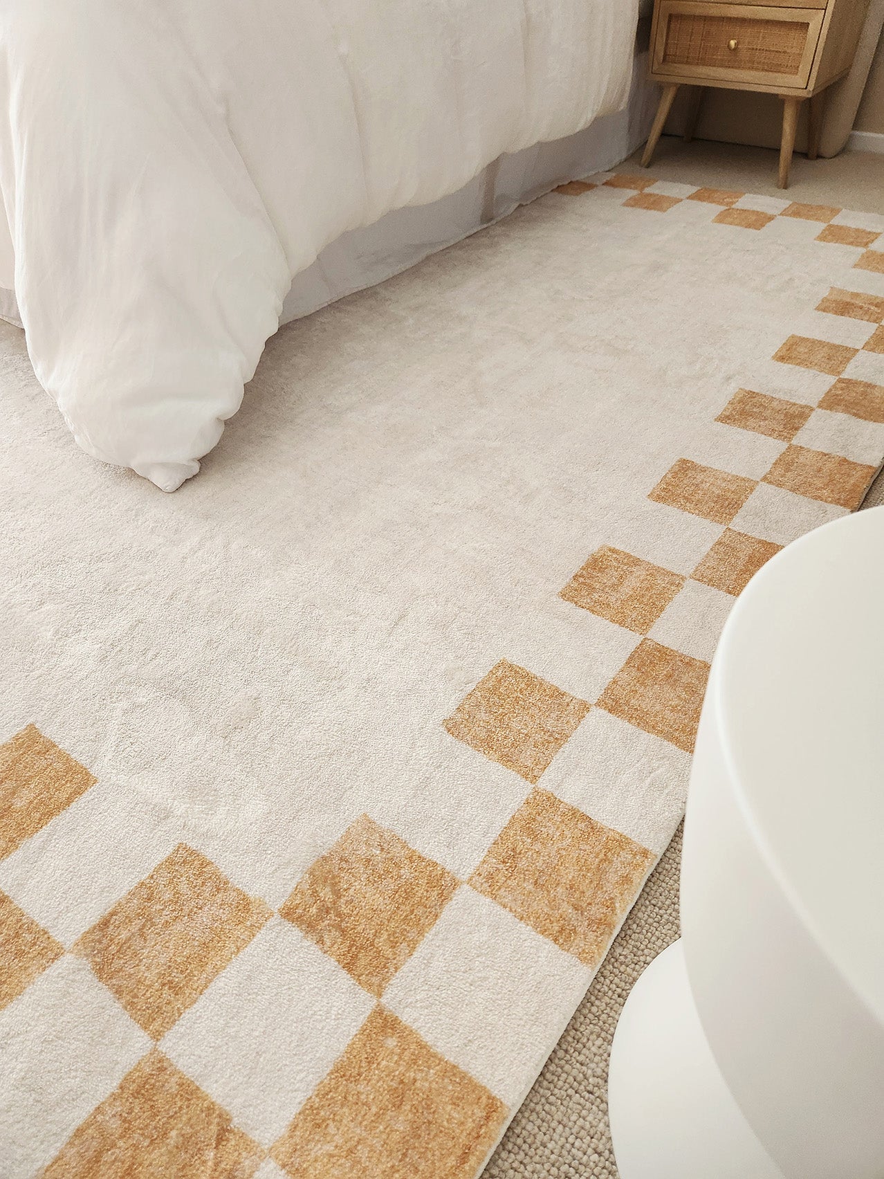 Gadise Yellow Mustard Checkered Border Washable Rug - Image 8