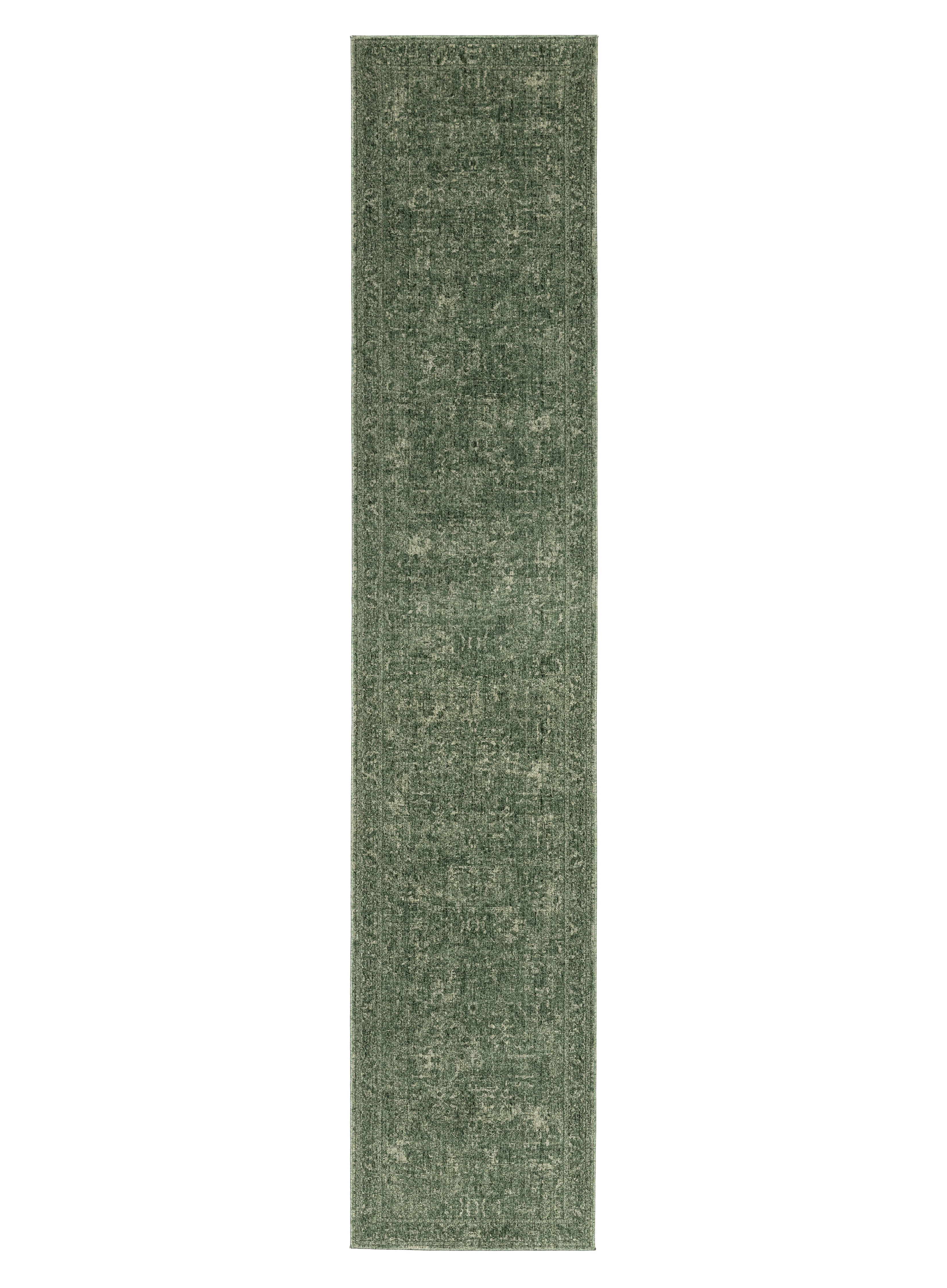 Gaia Tonal Green Runner Rug