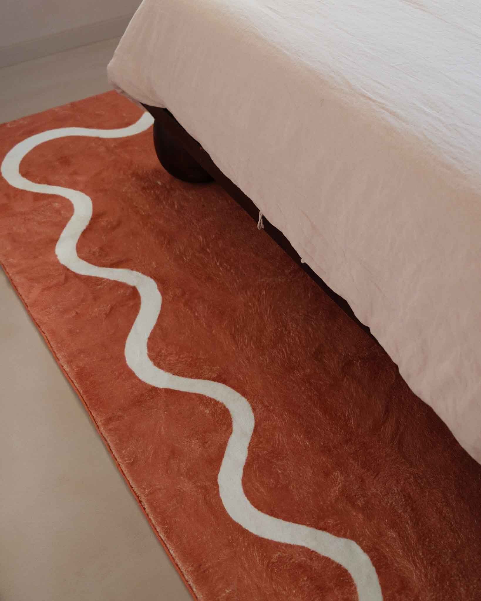 Gertrude Pink and Cream Wiggle Bordered Washable Rug - Image 4