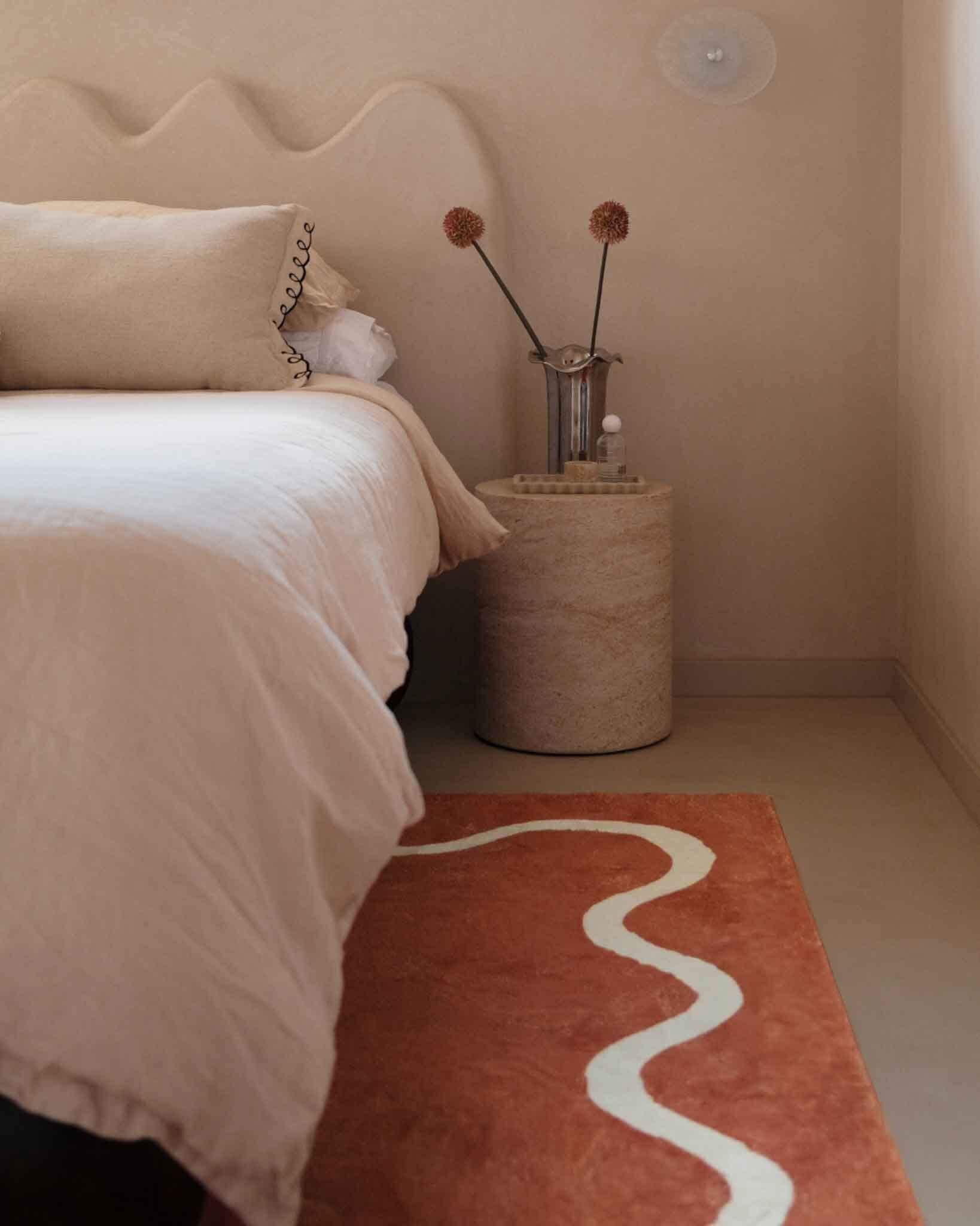 Gertrude Pink and Cream Wiggle Bordered Washable Rug - Image 6