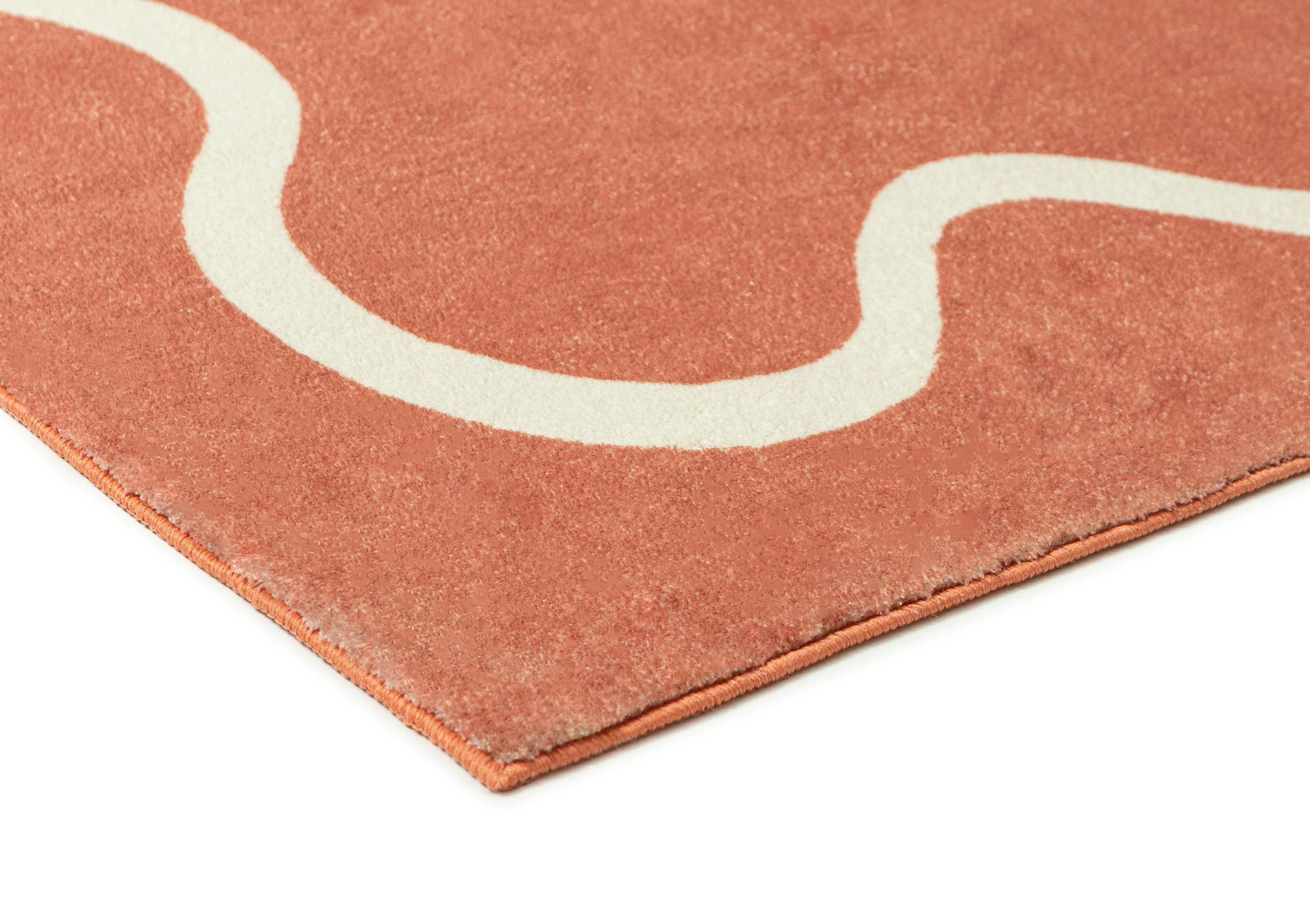 Gertrude Pink and Cream Wiggle Bordered Washable Rug - Image 7