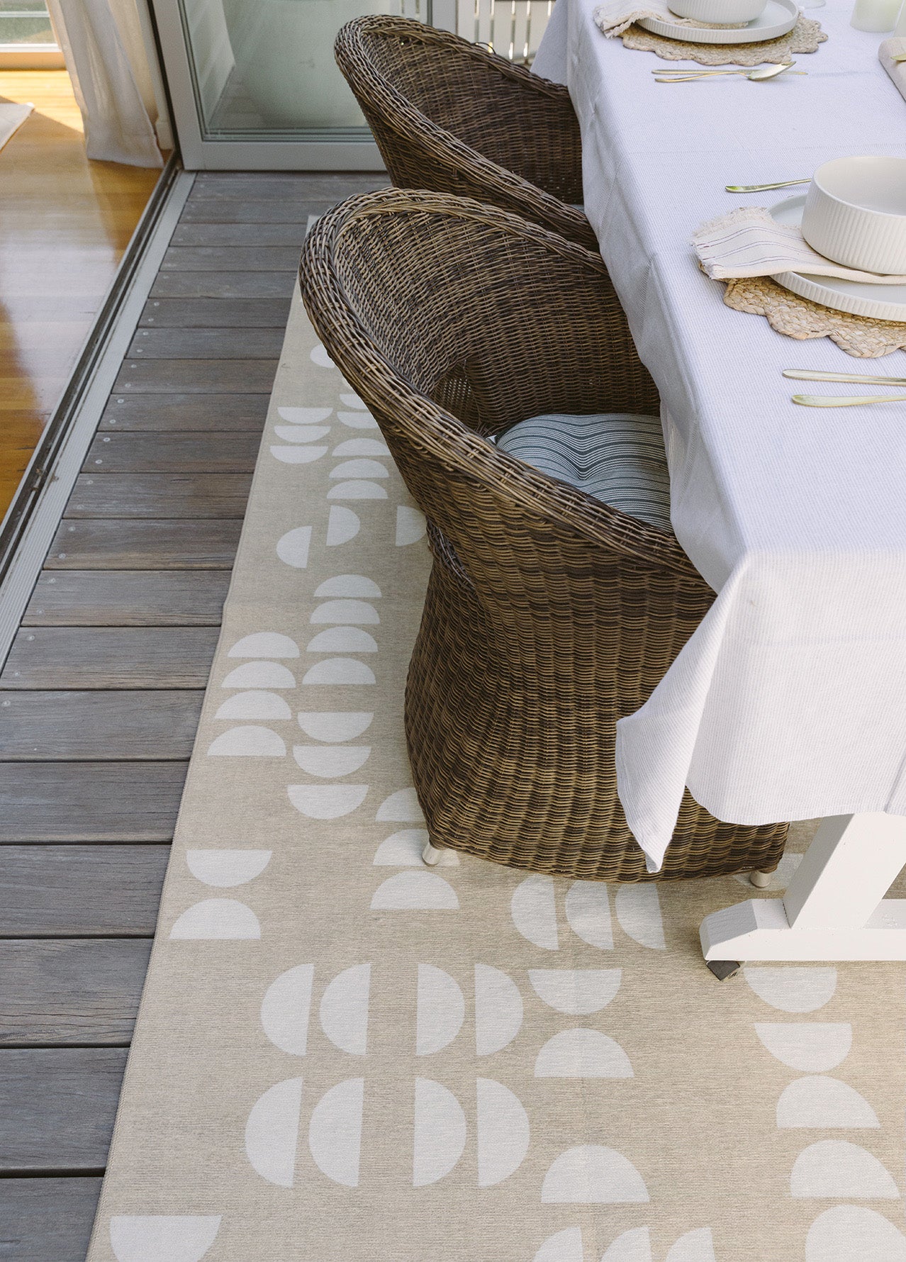 Gianna Beige Ivory Indoor Outdoor Washable Rug - Image 7