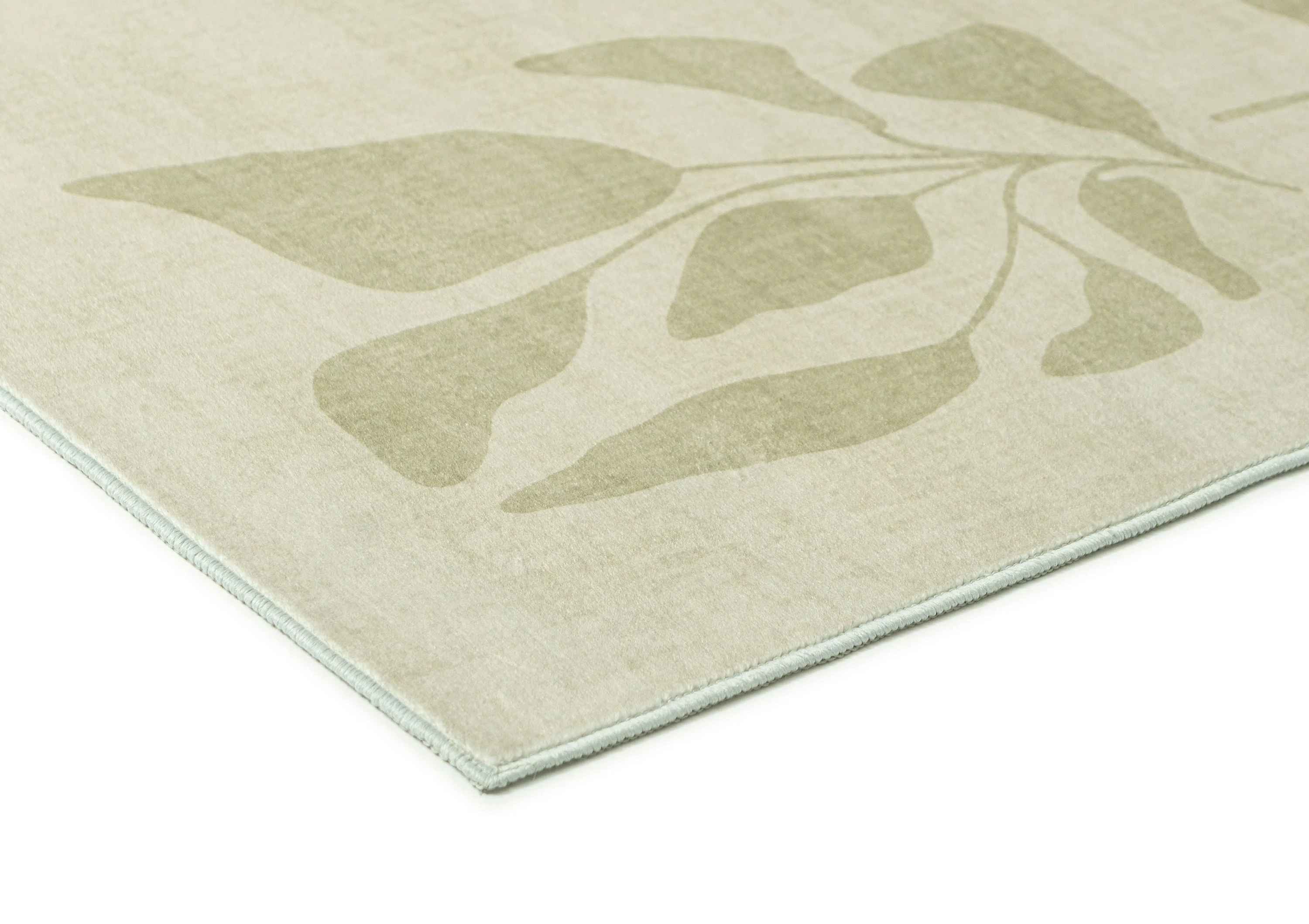 Glaiza Green Botanical Border Washable Rug - Image 2