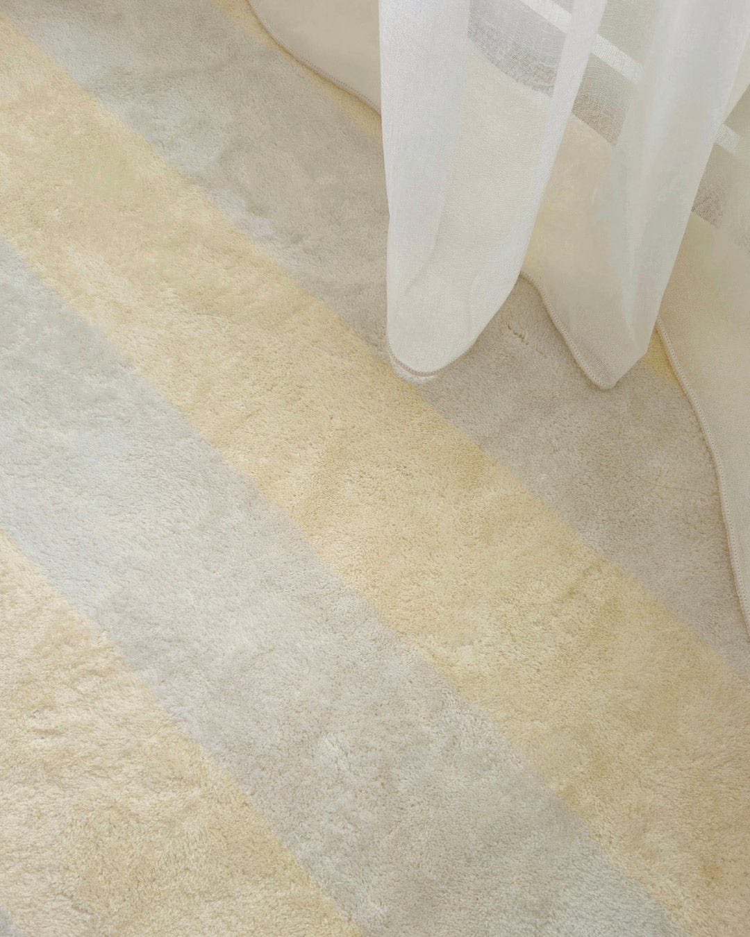 Griselda Yellow Cream Stripe Washable Rug - Image 7