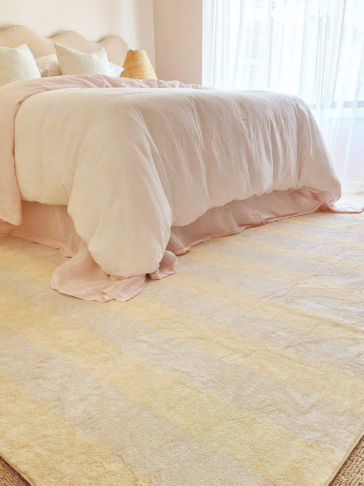 Griselda Yellow Cream Stripe Washable Rug - Image 8