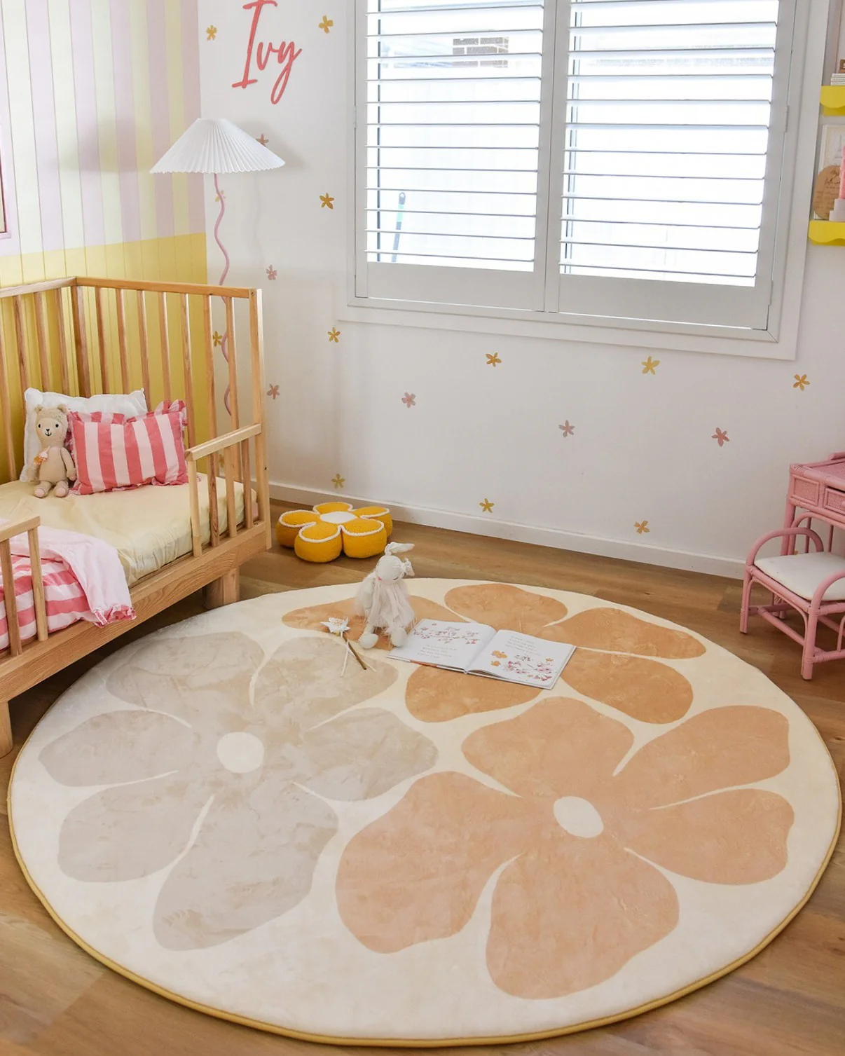 Gwen Yellow Flowers Rollie Pollie Round Playmat - Image 2