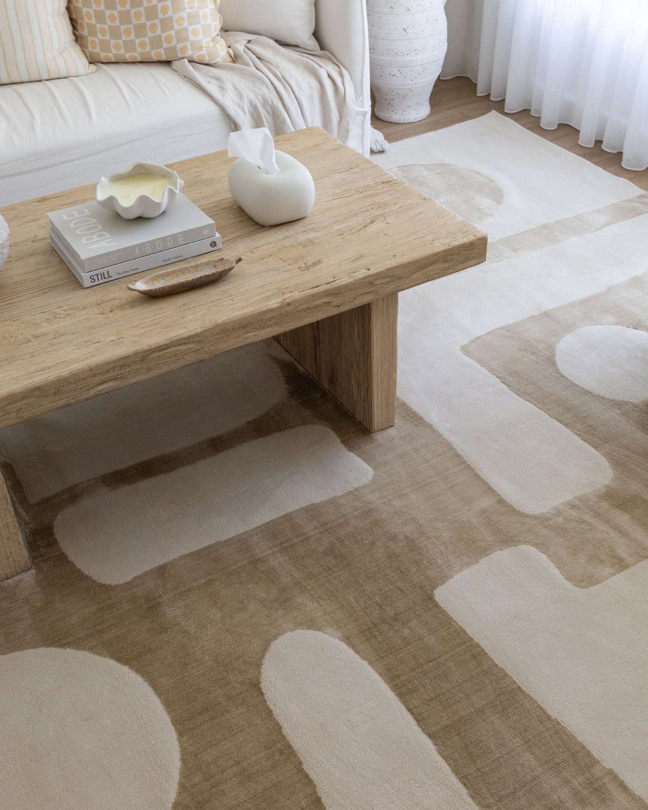 Hadessa Textured Geometric Neutral Rug - Image 2