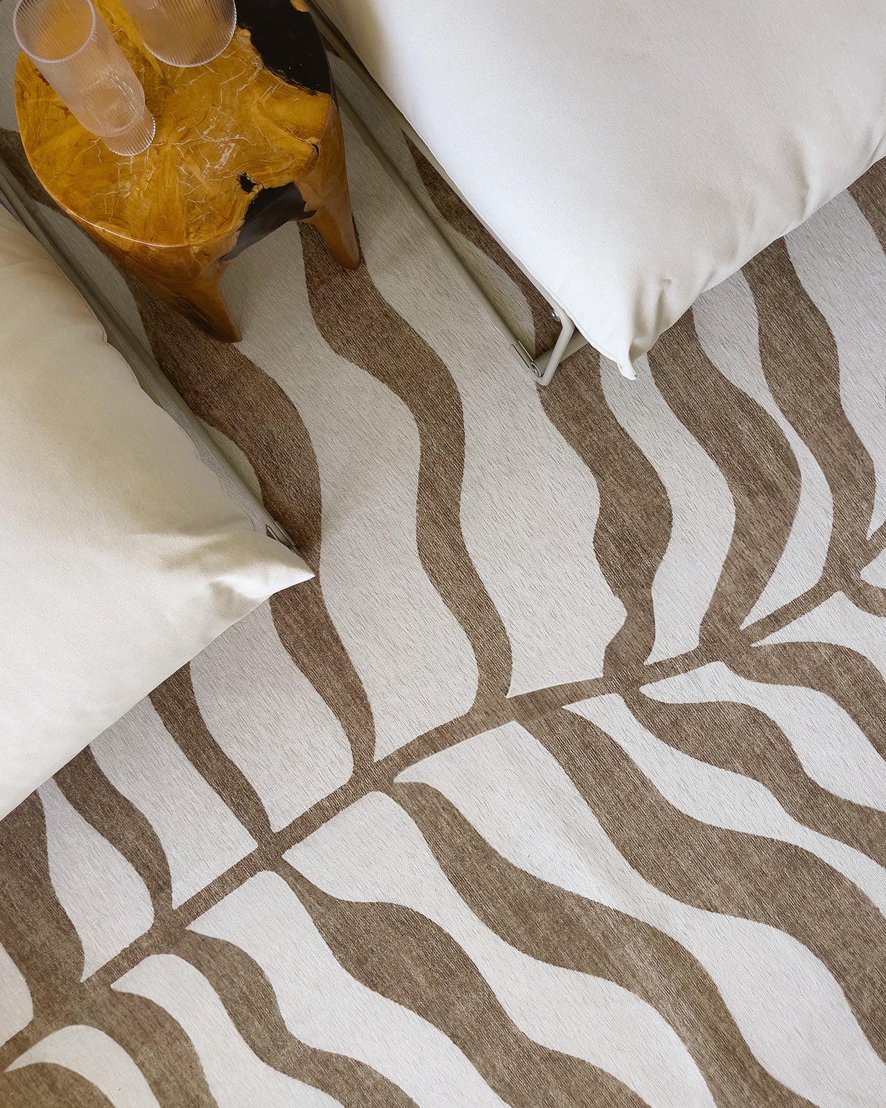 Hanako Beige Cream Indoor Outdoor Washable Rug - Image 3