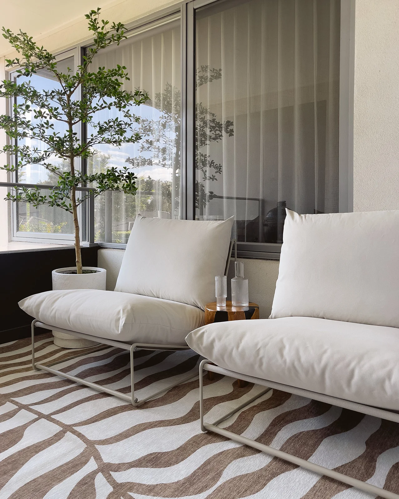Hanako Beige Cream Indoor Outdoor Washable Rug - Image 6
