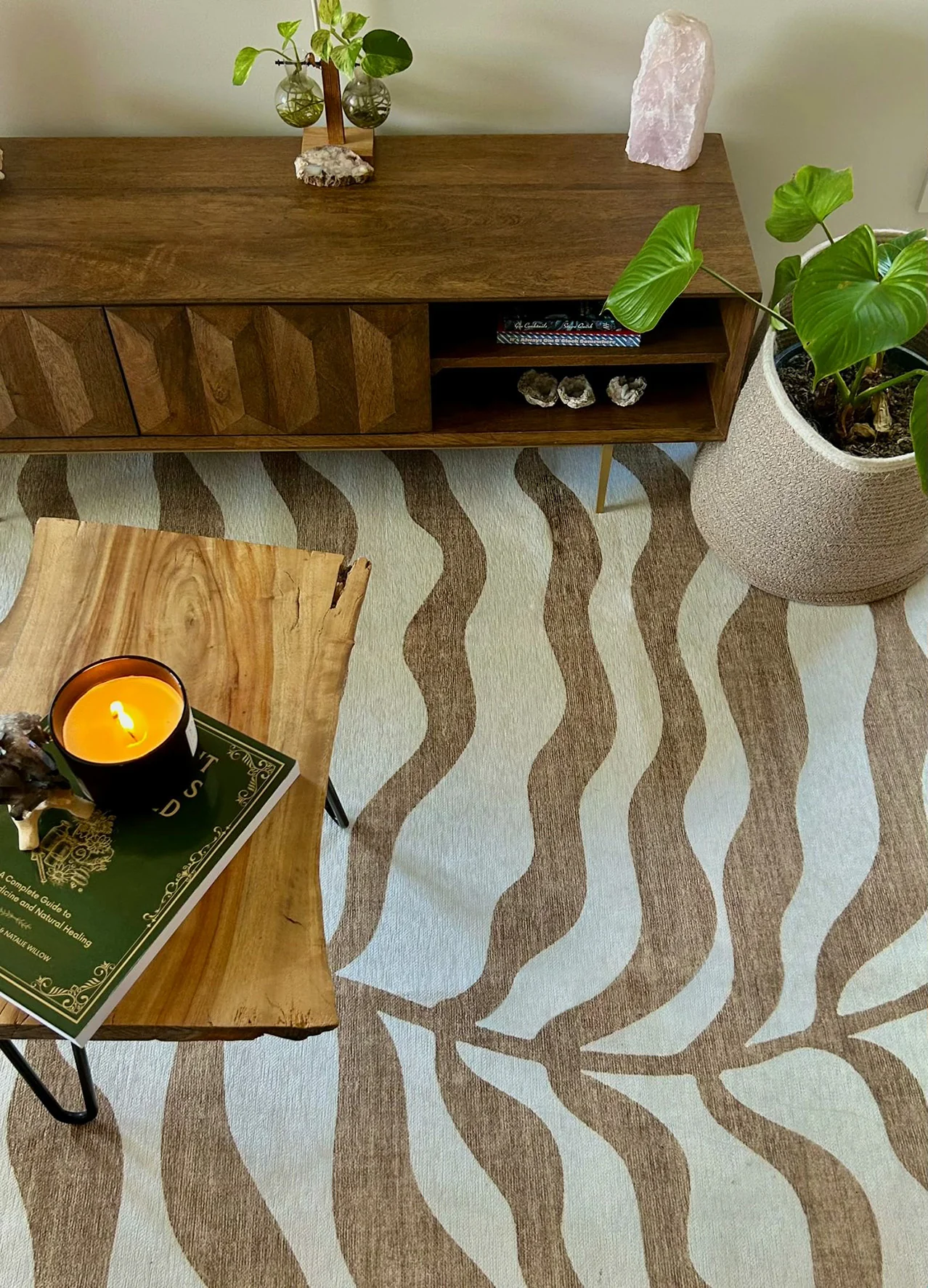 Hanako Beige Cream Indoor Outdoor Washable Rug - Image 8