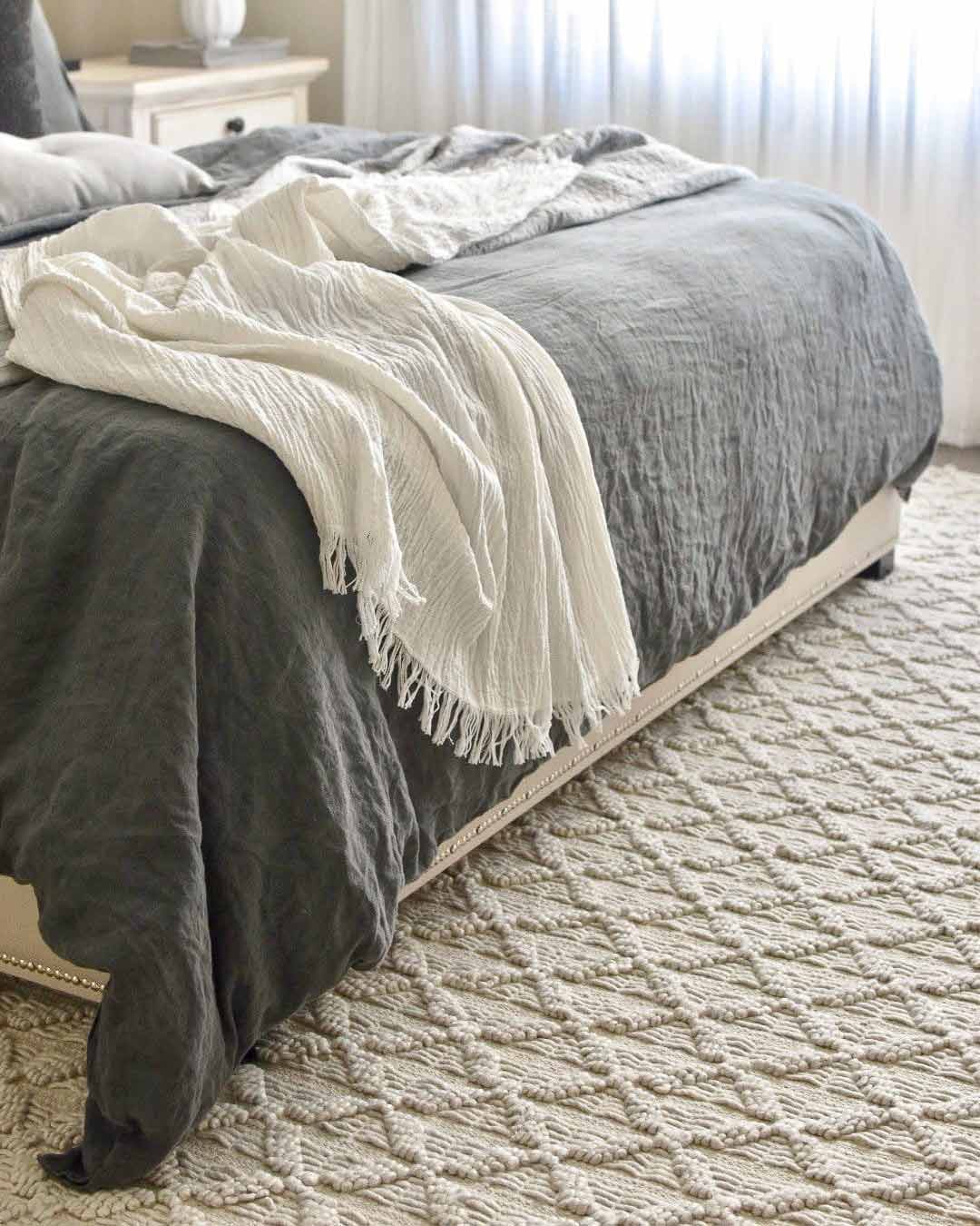 Hanna Ivory Leaflets Wool Blend Rug - Image 11