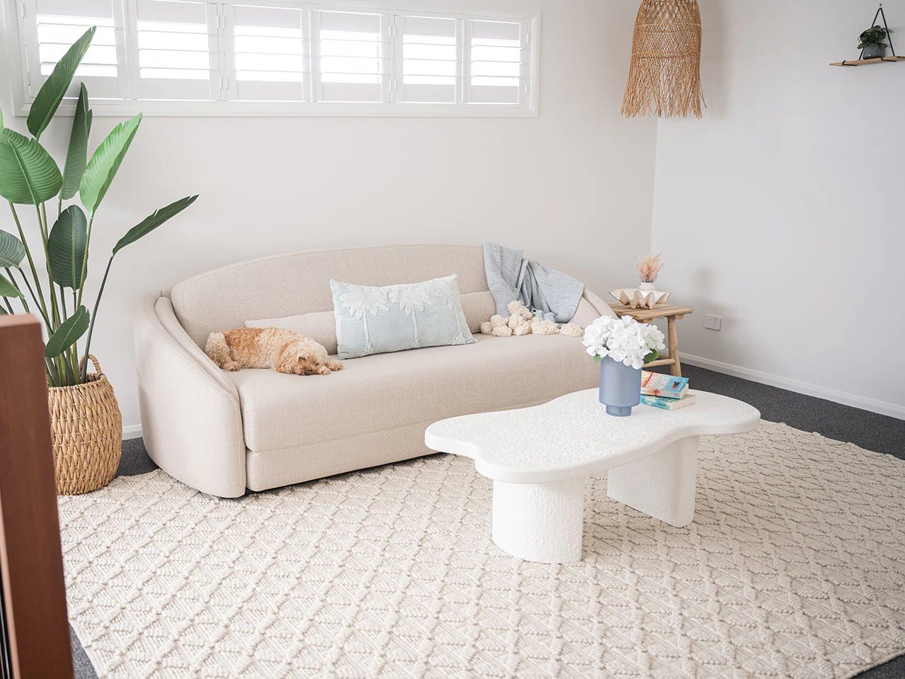 Hanna Ivory Leaflets Wool Blend Rug - Image 6