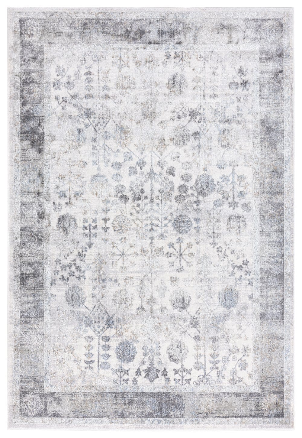 Harper Grey And Cream Faded Motif Rug