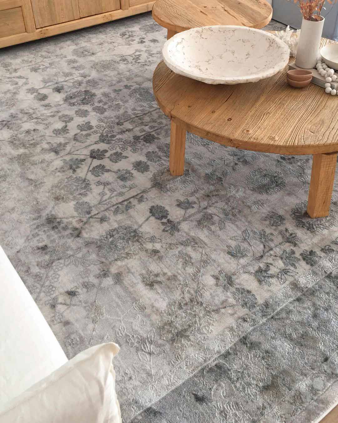 Harper Grey And Cream Faded Motif Rug - Image 2