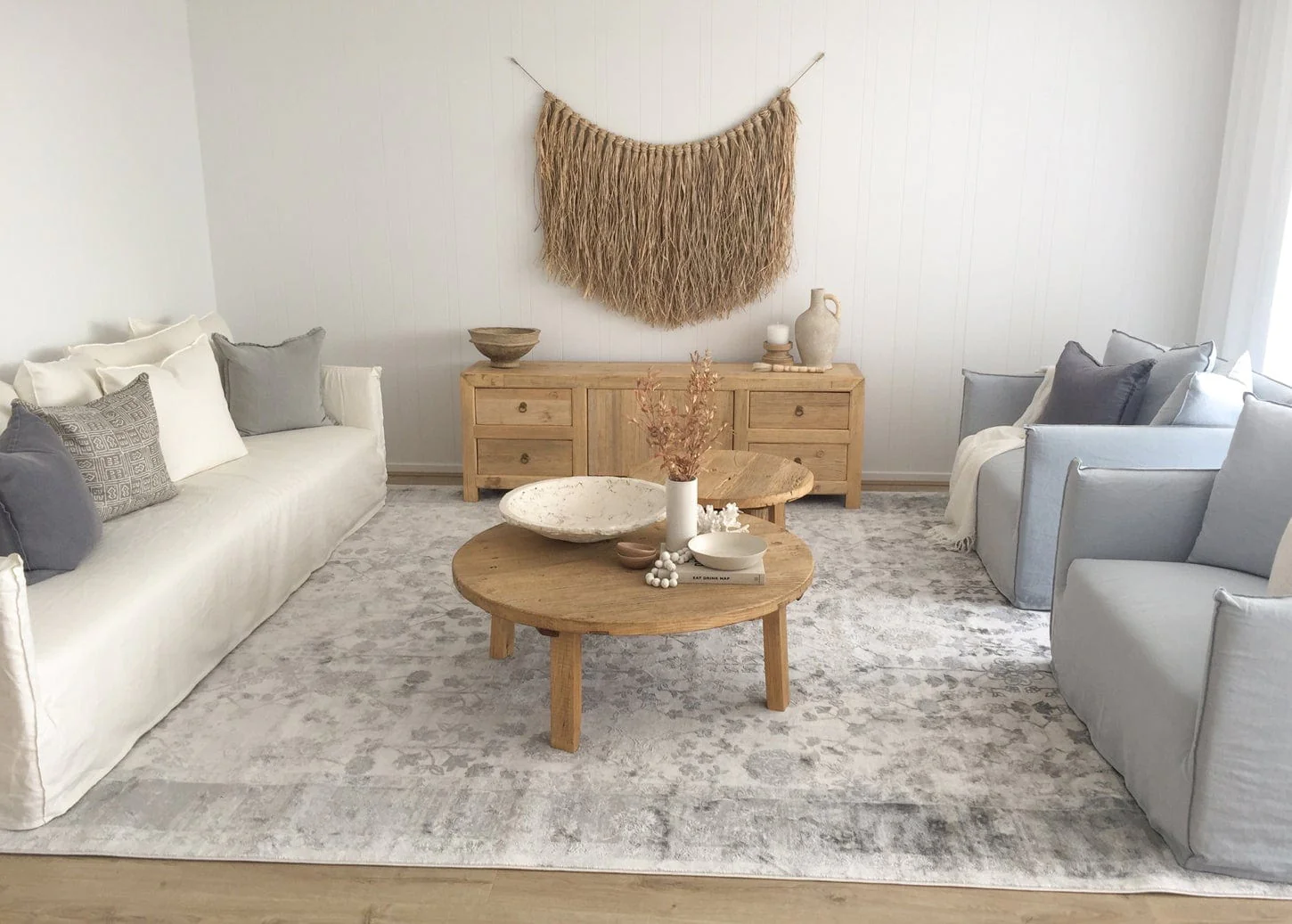 Harper Grey And Cream Faded Motif Rug - Image 3