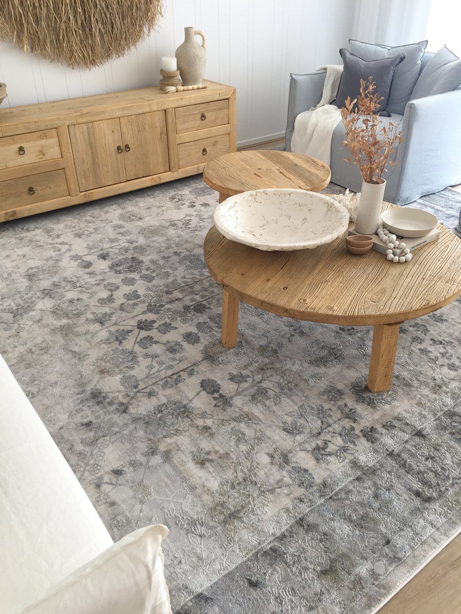 Harper Grey And Cream Faded Motif Rug - Image 5
