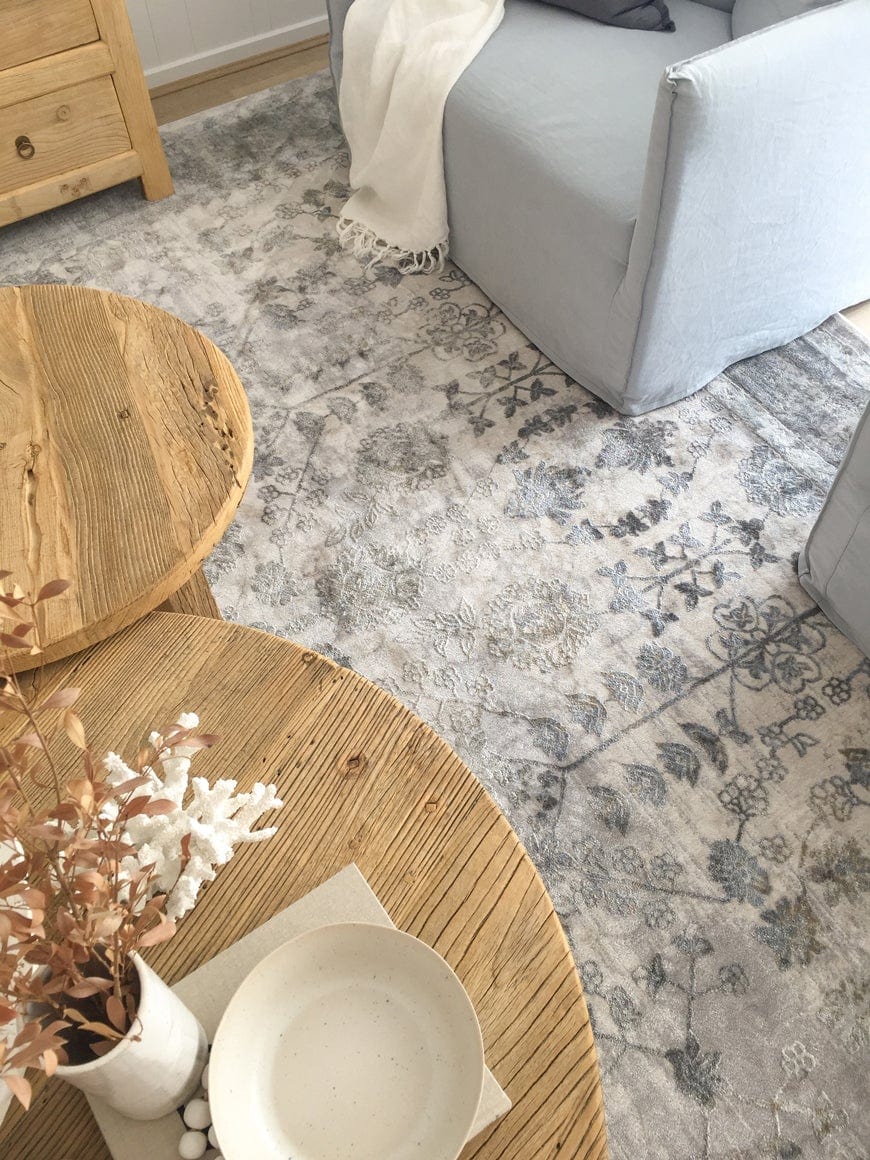 Harper Grey And Cream Faded Motif Rug - Image 7