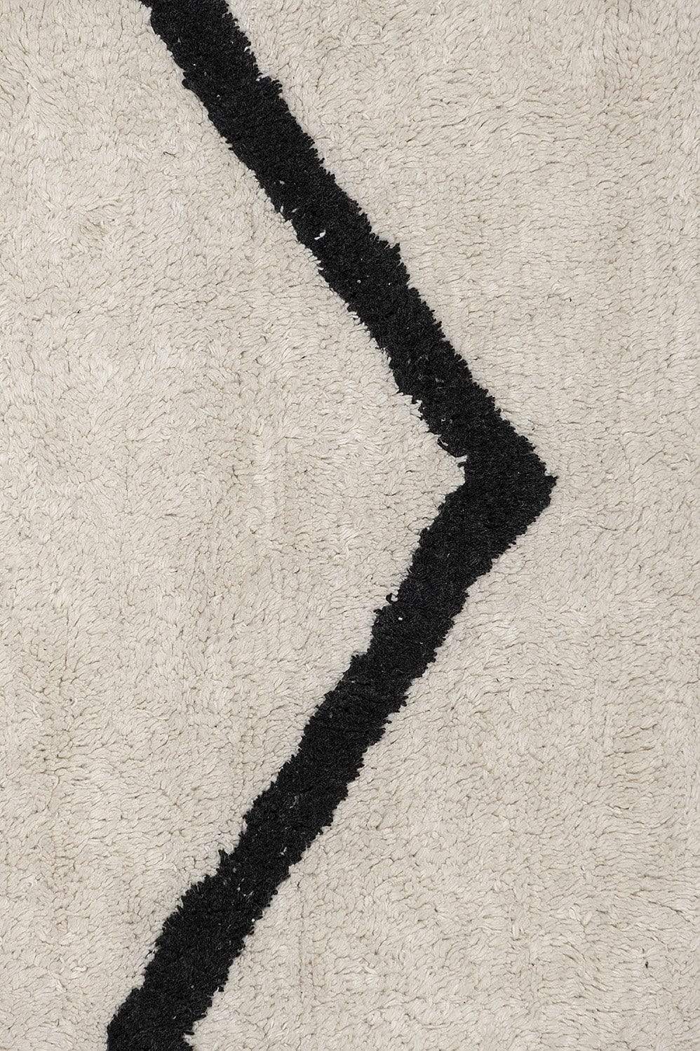 Hayley Black and Ivory Tribal Washable Berber Rug - Image 10