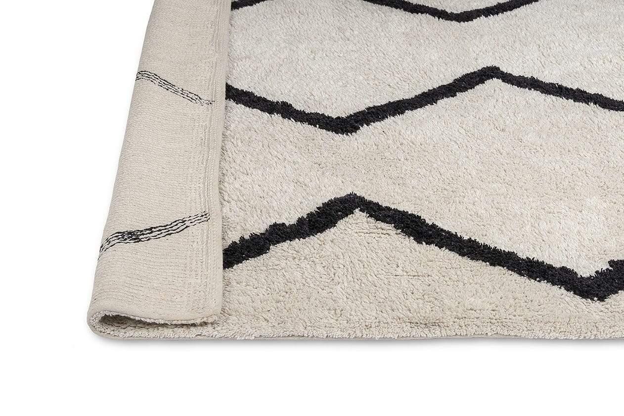 Hayley Black and Ivory Tribal Washable Berber Rug - Image 9