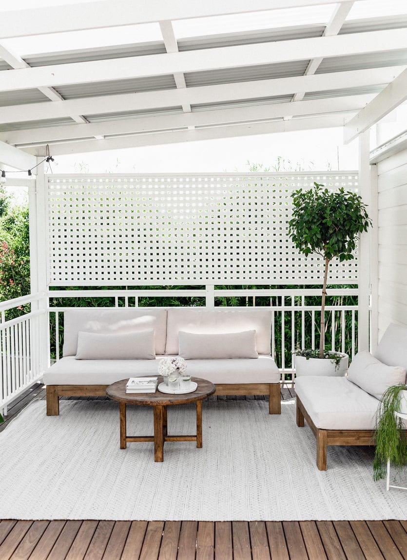 Hazel Cream and Grey Indoor Outdoor P.E.T Rug - Image 4