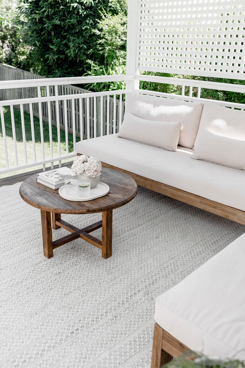 Hazel Cream and Grey Indoor Outdoor P.E.T Rug - Image 5