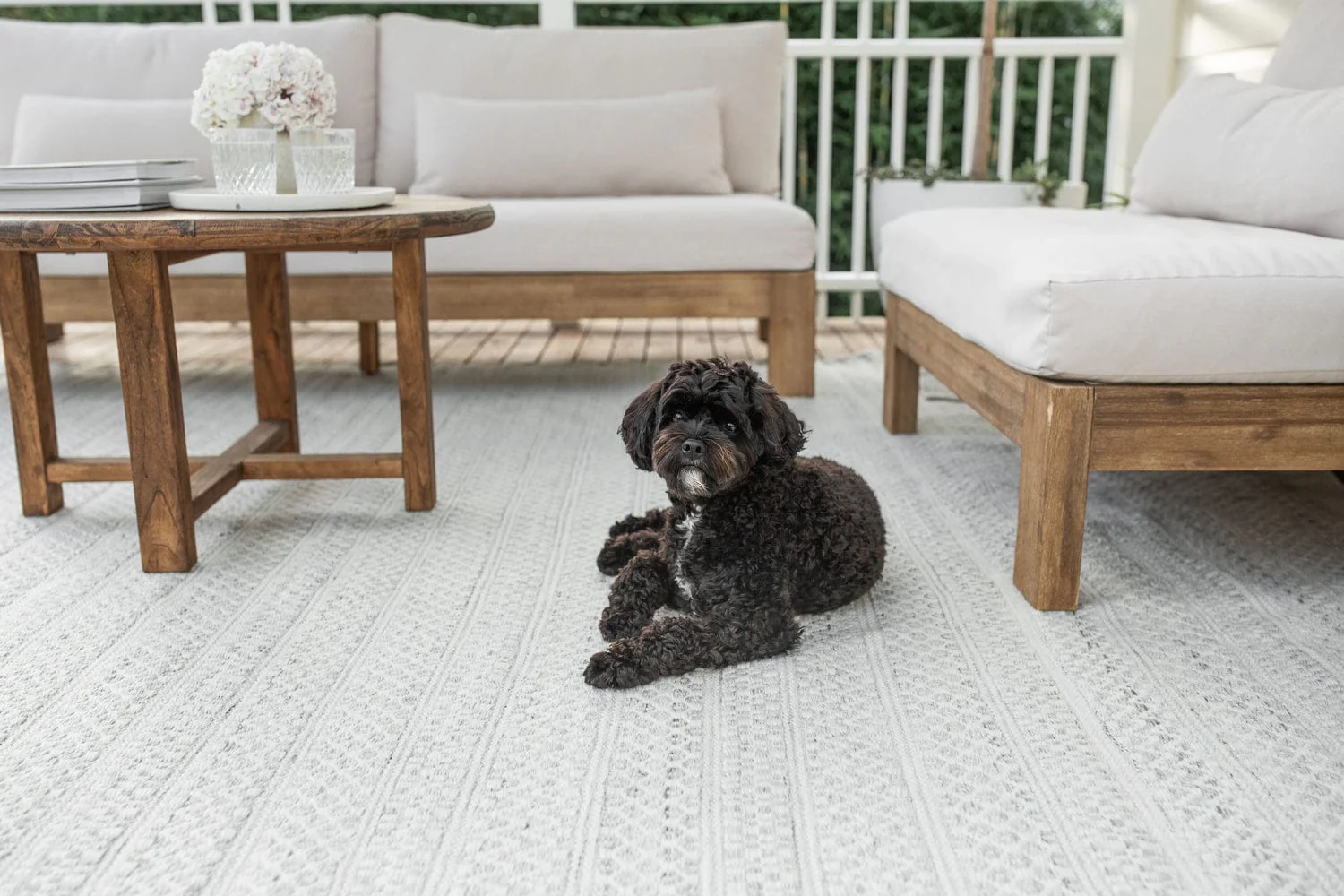 Hazel Cream and Grey Indoor Outdoor P.E.T Rug - Image 7
