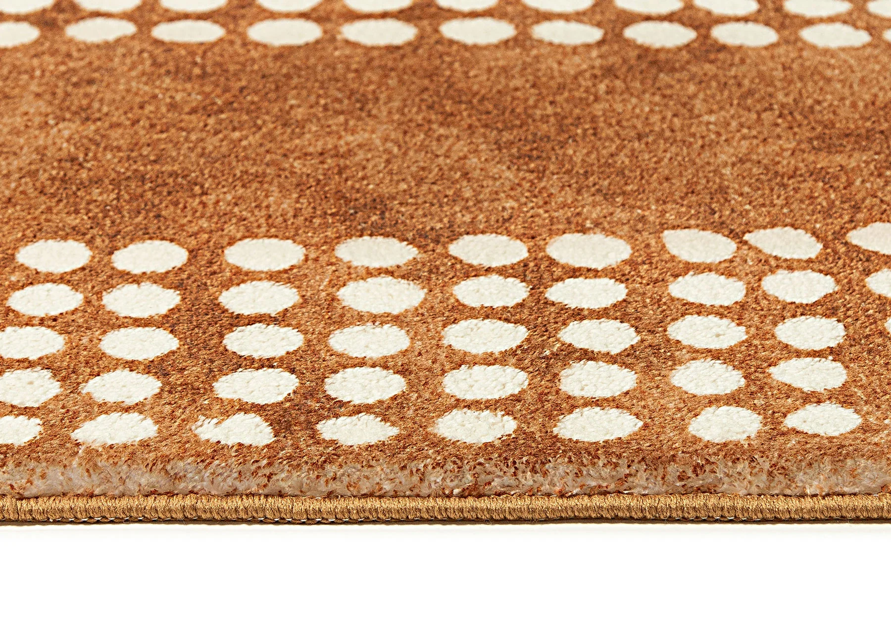 Hazrin Beige Rust Brown Dot Pattern Washable Rug - Image 13