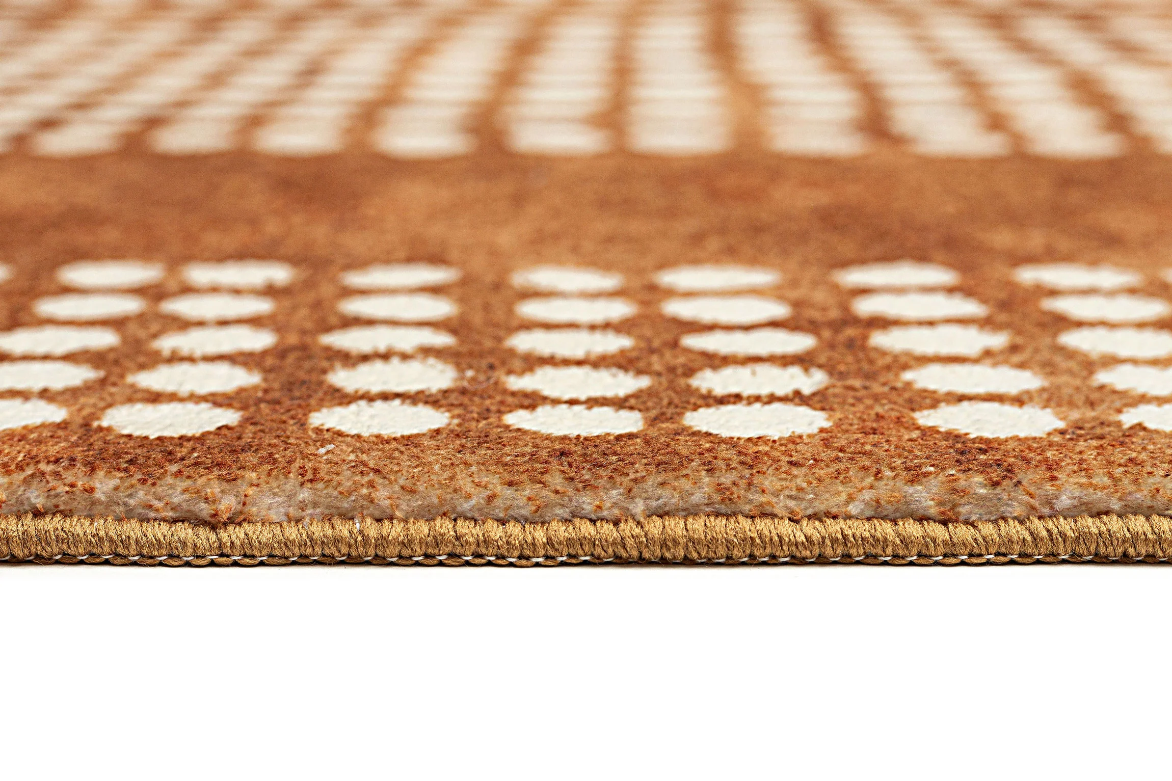 Hazrin Beige Rust Brown Dot Pattern Washable Rug - Image 15
