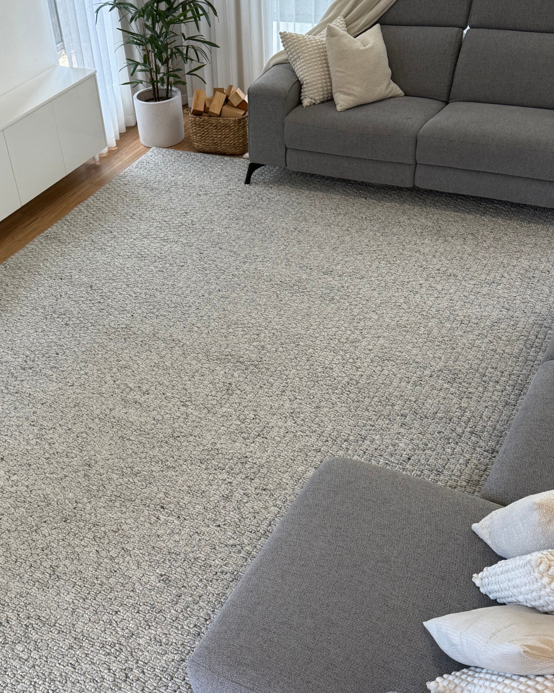 Heather Grey Chunky Wool Rug - Image 3