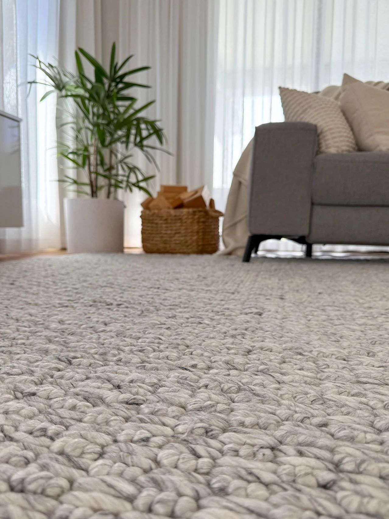 Heather Grey Chunky Wool Rug - Image 5