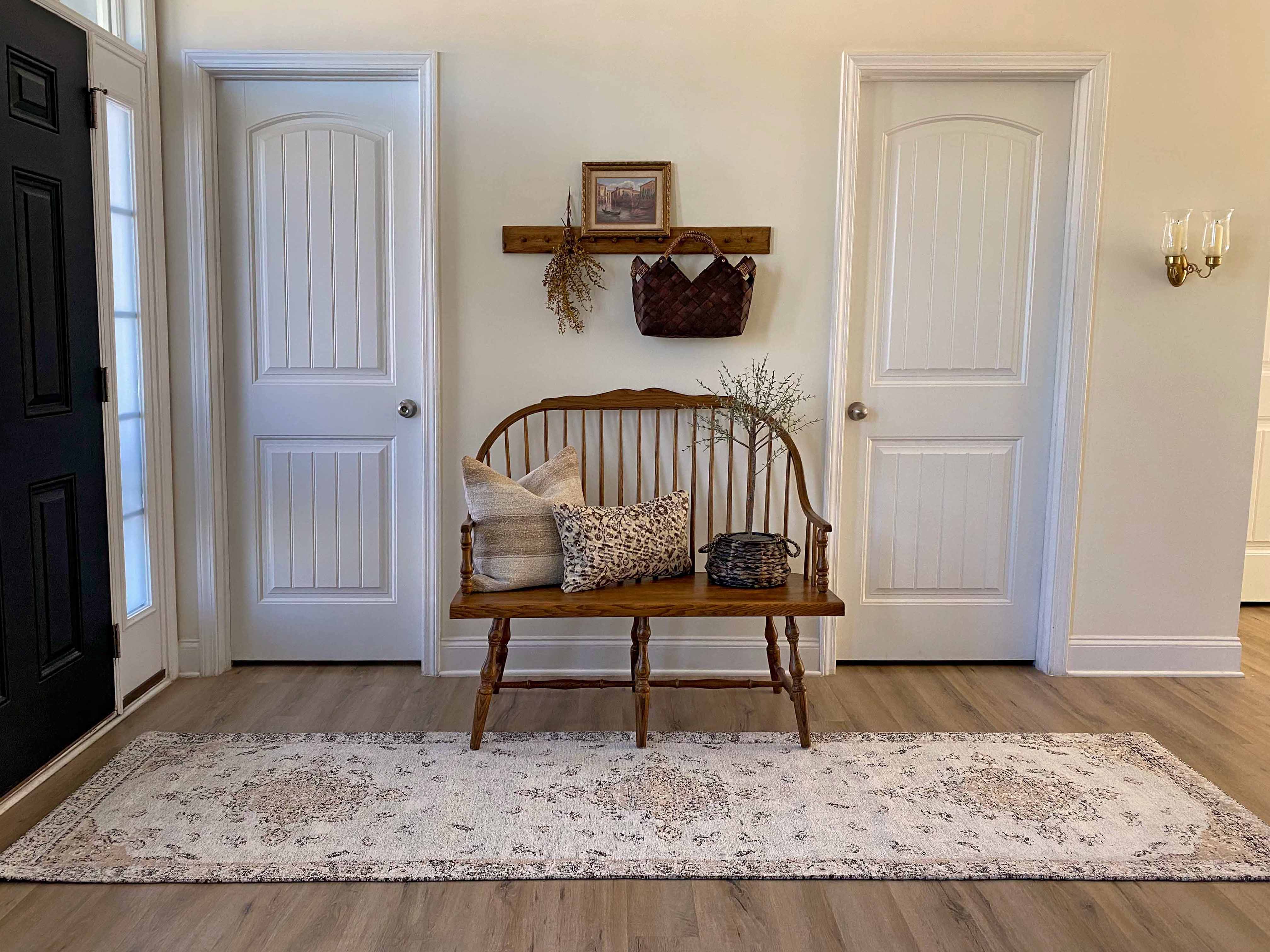 Helena White and Peach Turkish Style Distressed Runner Rug - Image 4