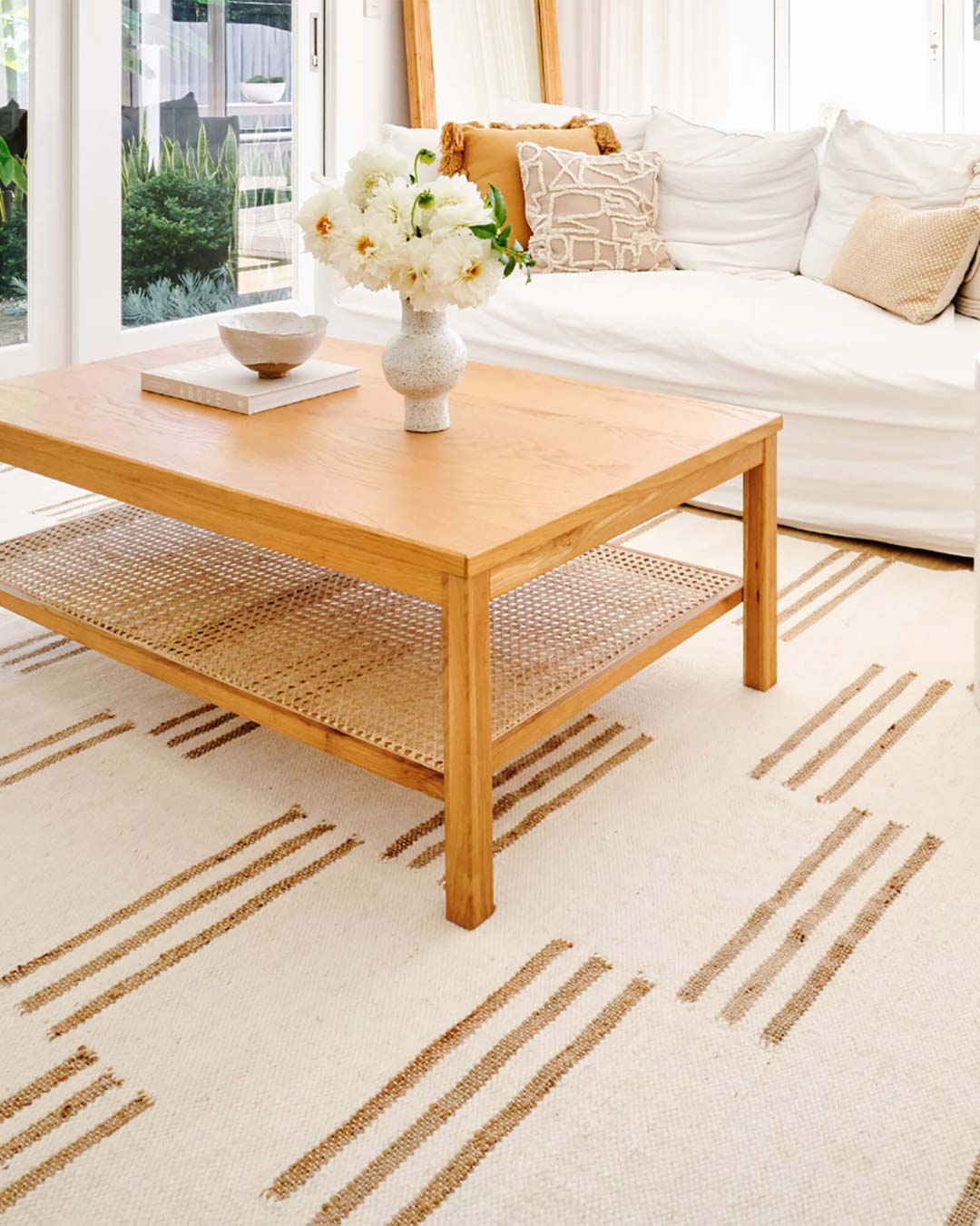 Hendrix Asymmetrical Striped Jute Wool Rug - Image 2