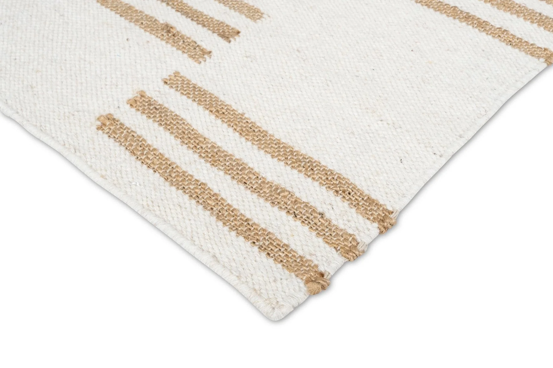 Hendrix Asymmetrical Striped Jute Wool Runner Rug - Image 4