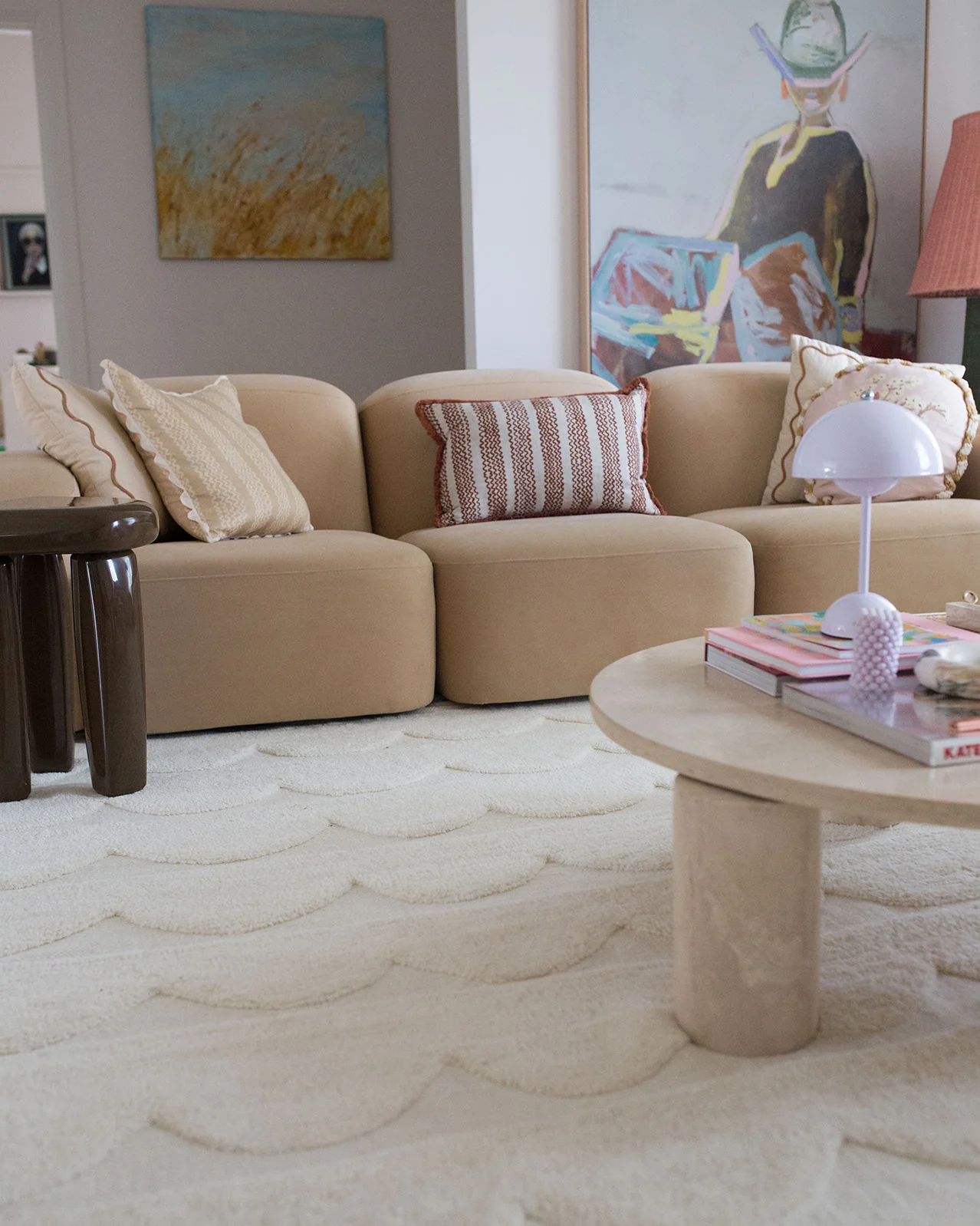 Hikari Ivory Scallop Washable Wool Rug - Image 2