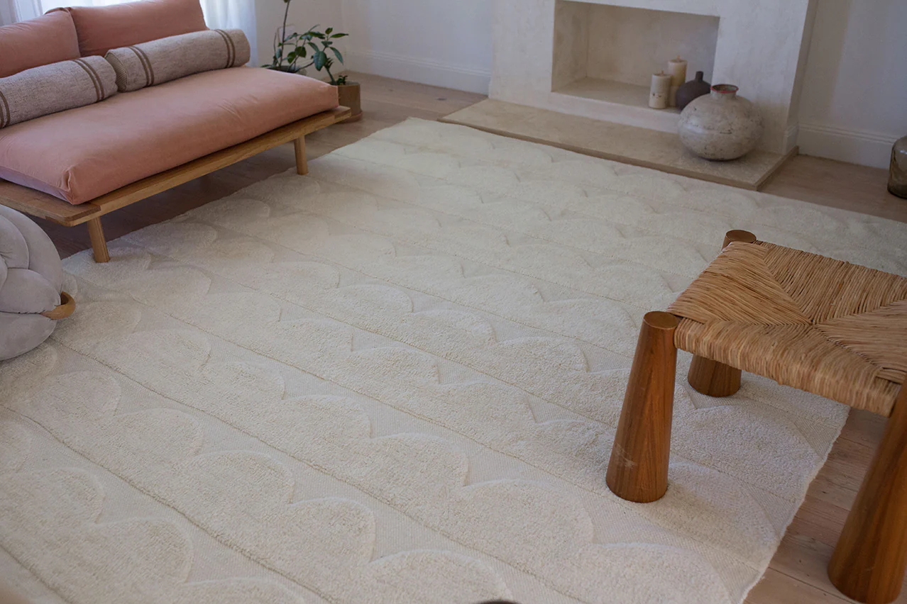 Hikari Ivory Scallop Washable Wool Rug - Image 6