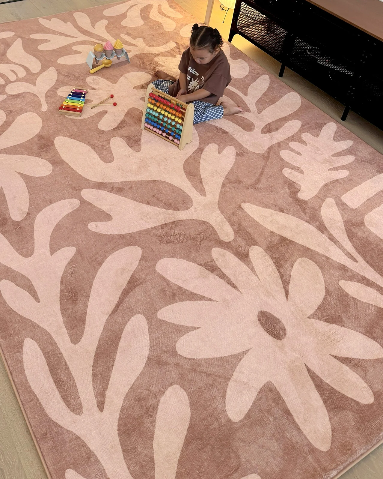 Hira Pink Beige Shapes Rollie Pollie Playmat - Image 5