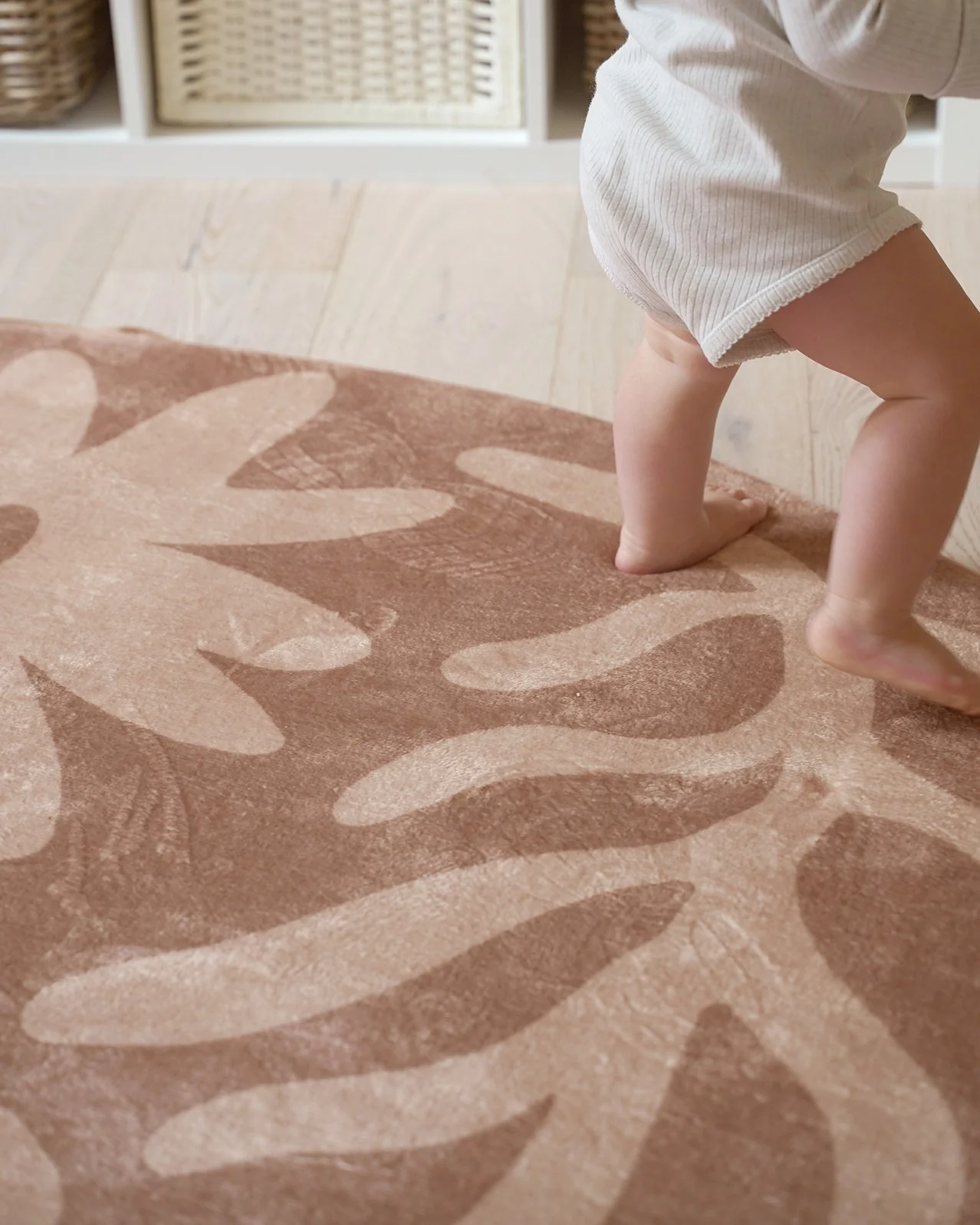 Hira Pink Beige Shapes Rollie Pollie Round Playmat - Image 6