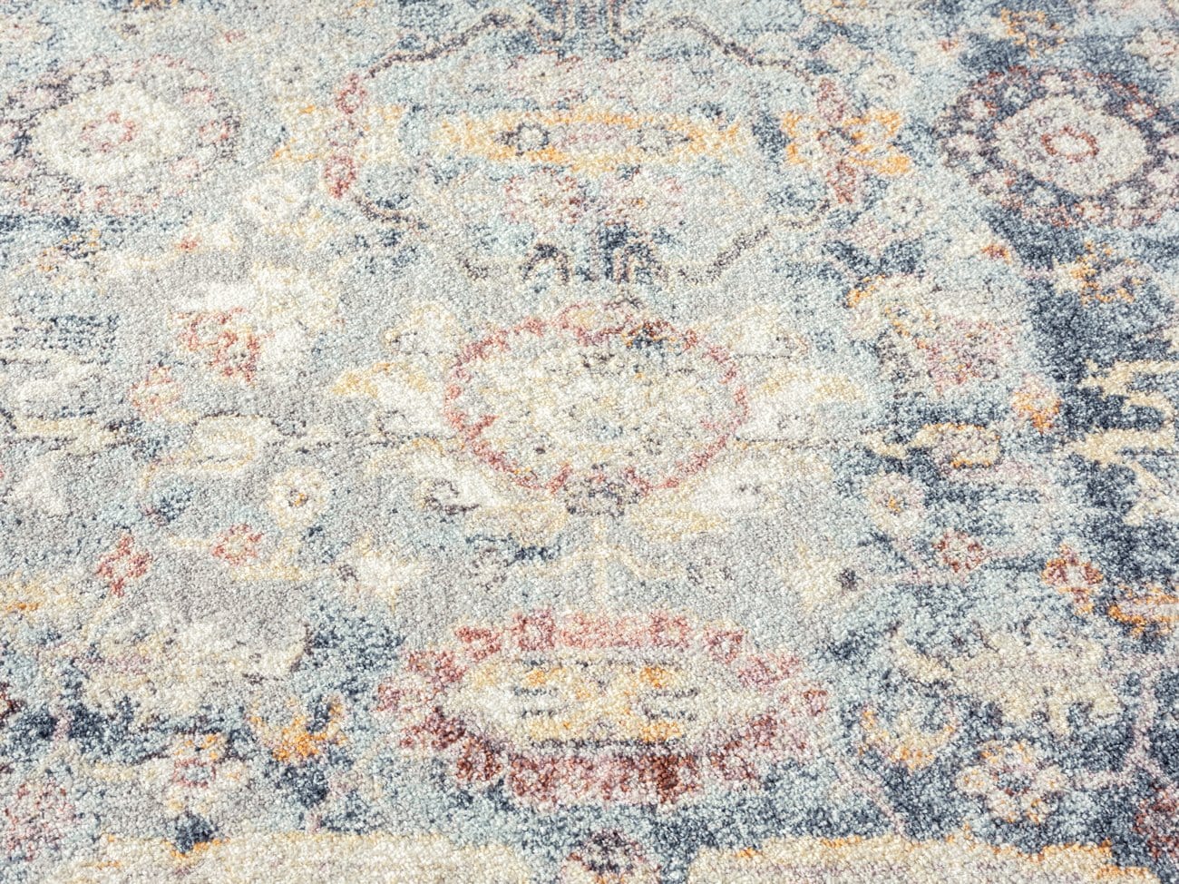 Huxley Blue and Purple Multi-Colour Distressed Rug - Image 5