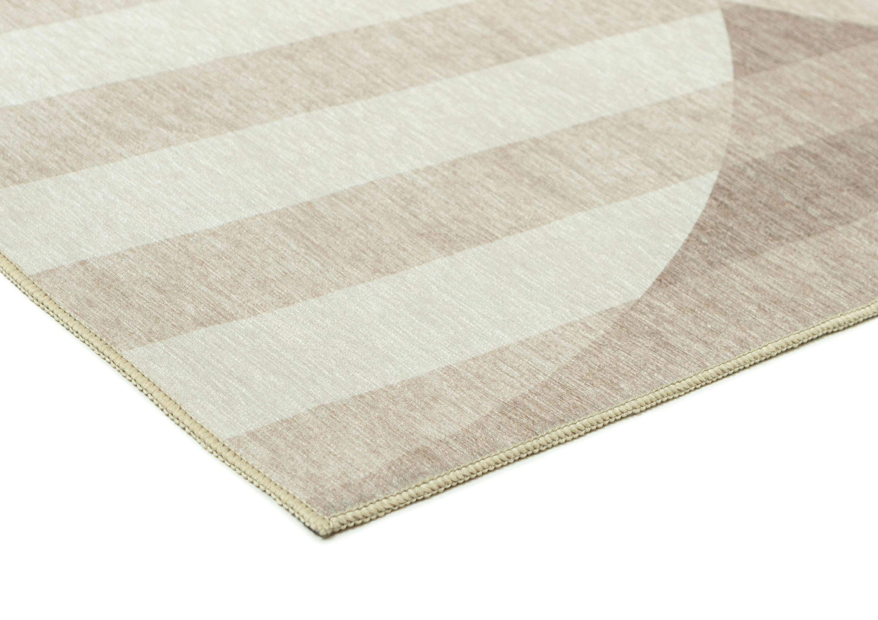 Icarus Soft Sand and Warm Taupe Abstract Circle Indoor Outdoor Rug - Image 8
