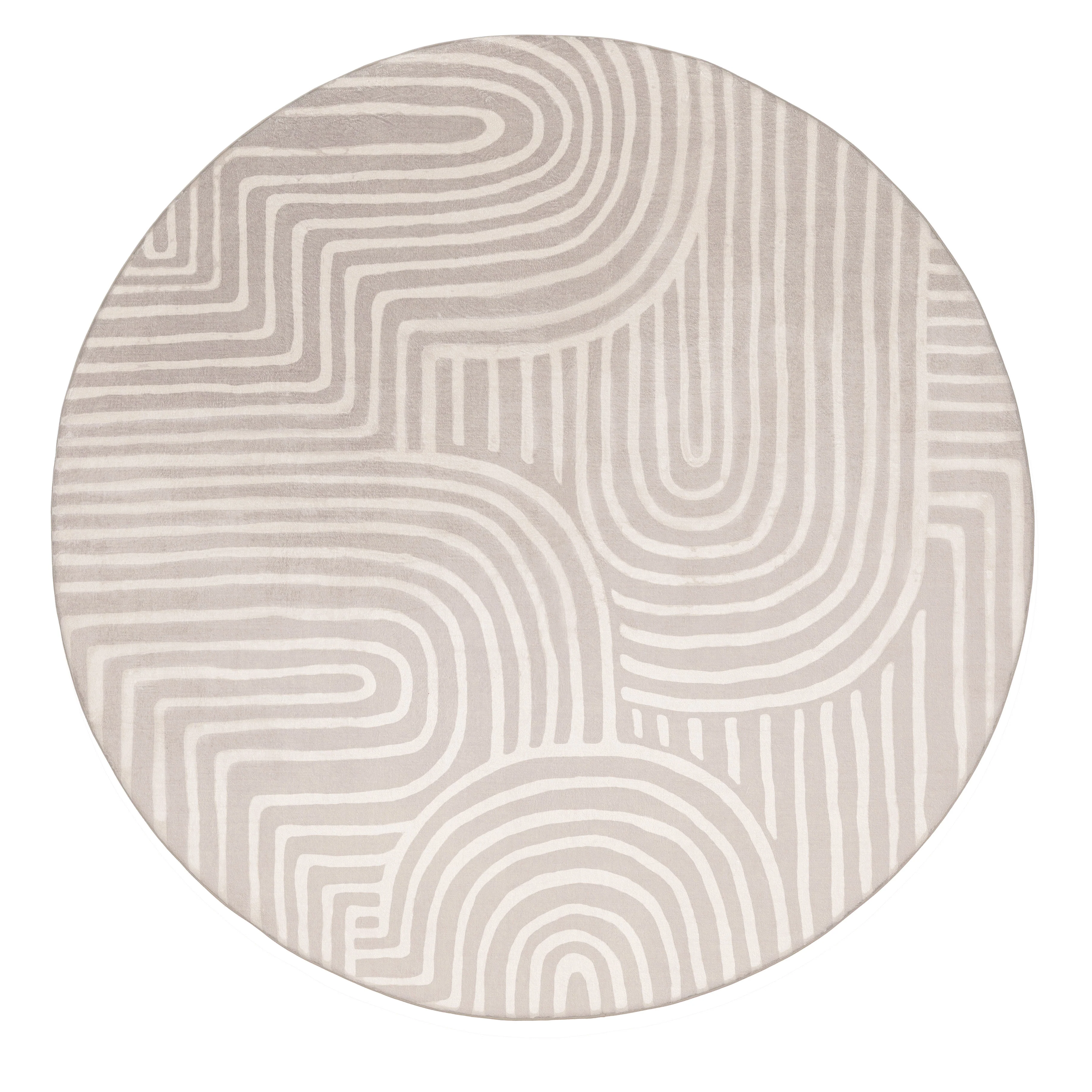 Idra Neutral Abstract Rollie Pollie Round Playmat