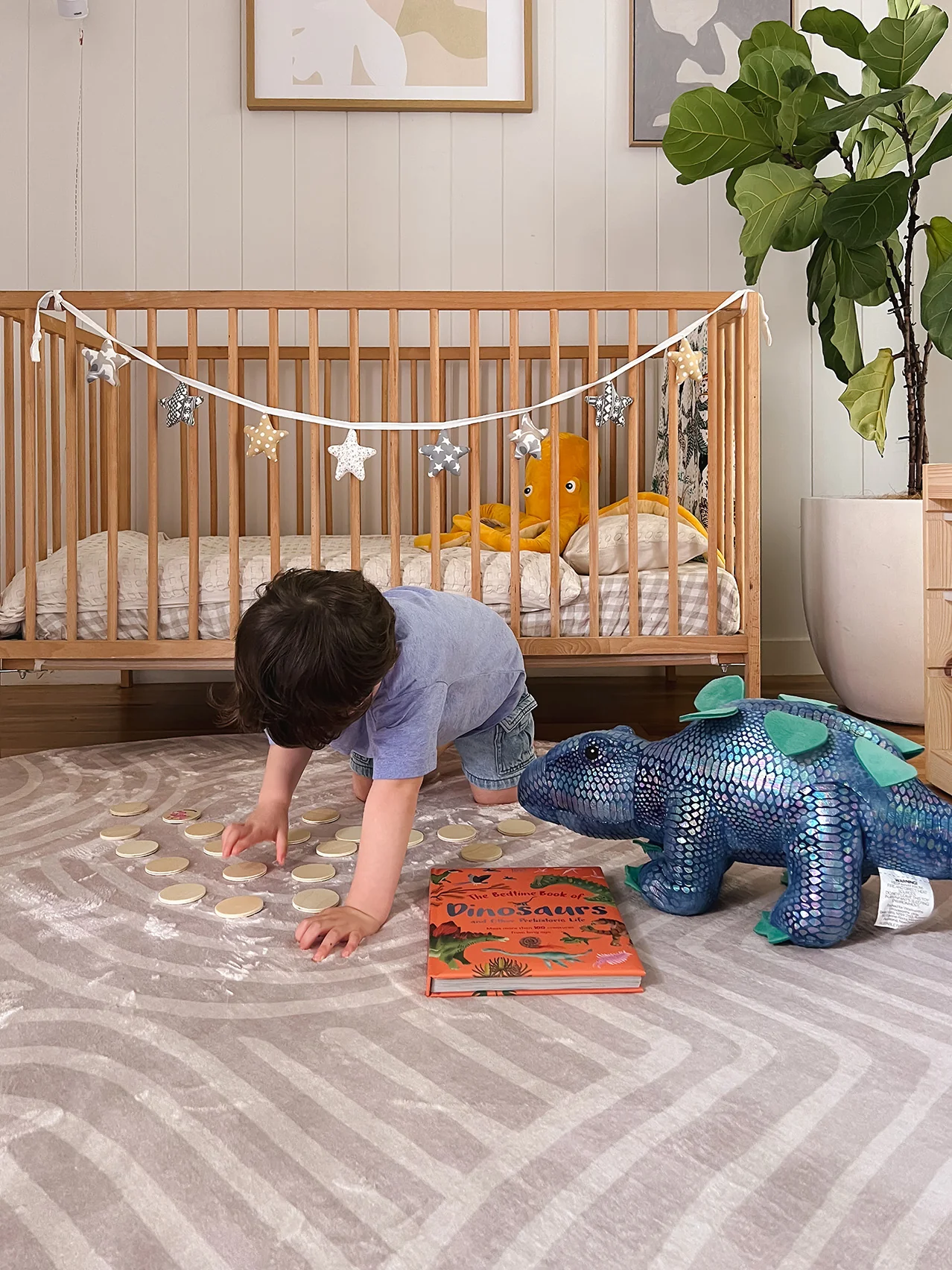 Idra Neutral Abstract Rollie Pollie Round Playmat - Image 6
