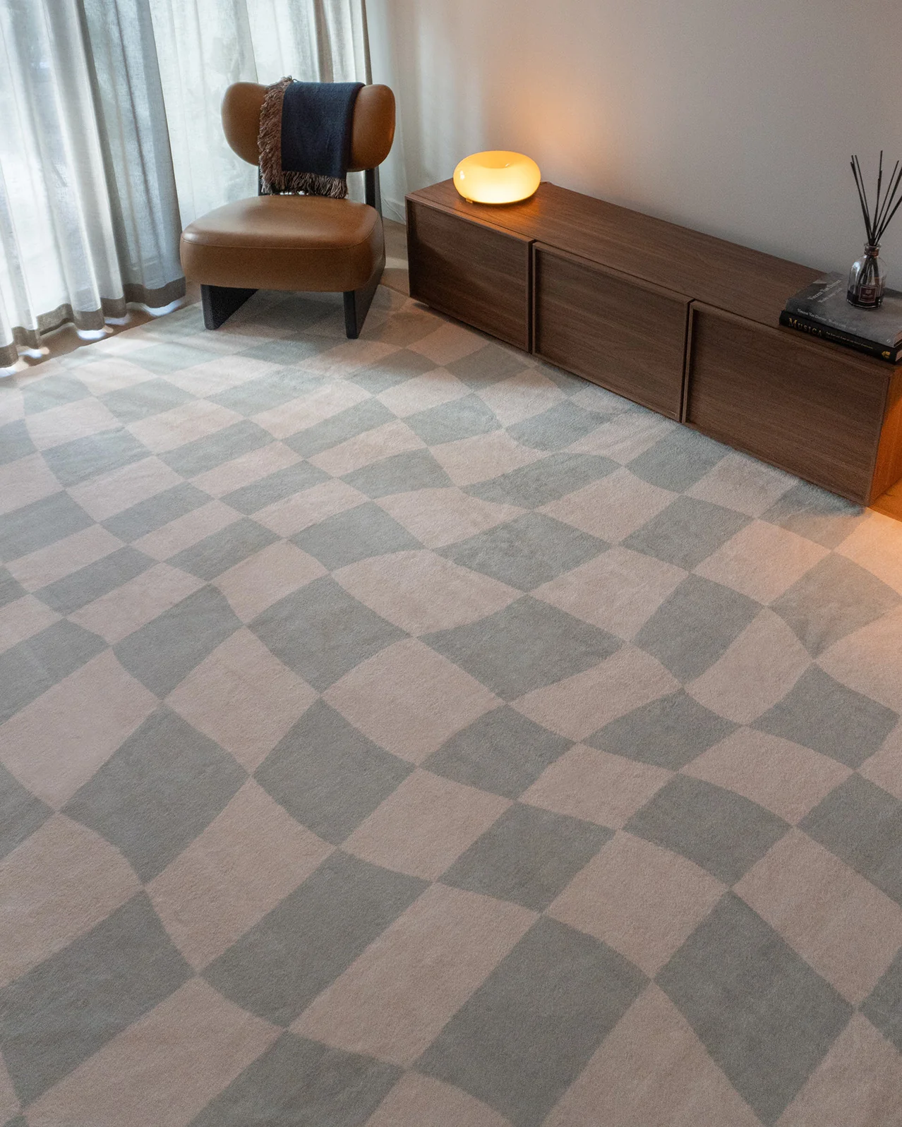 Ilenna Green and Ivory Abstract Checkered Washable Rug - Image 4