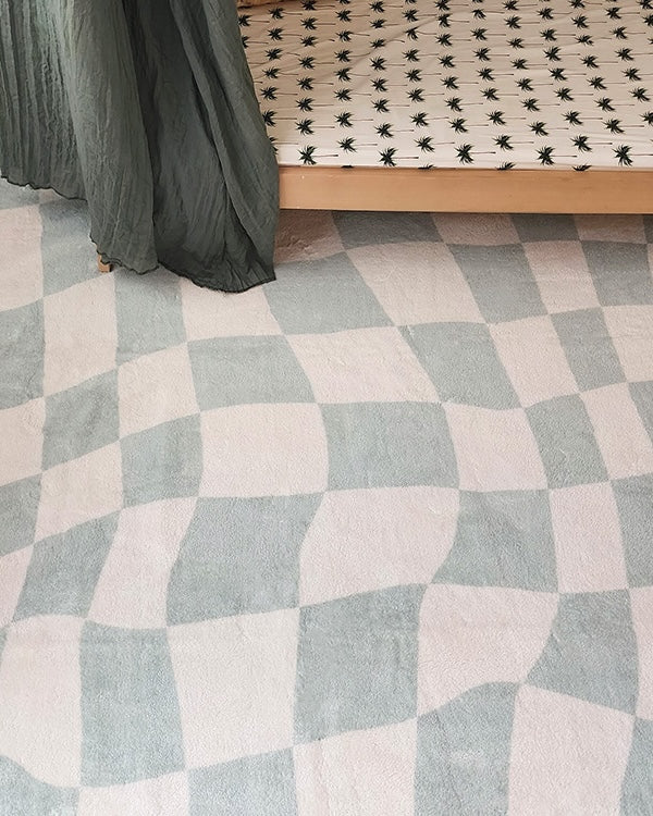 Ilenna Green and Ivory Abstract Checkered Washable Rug - Image 6