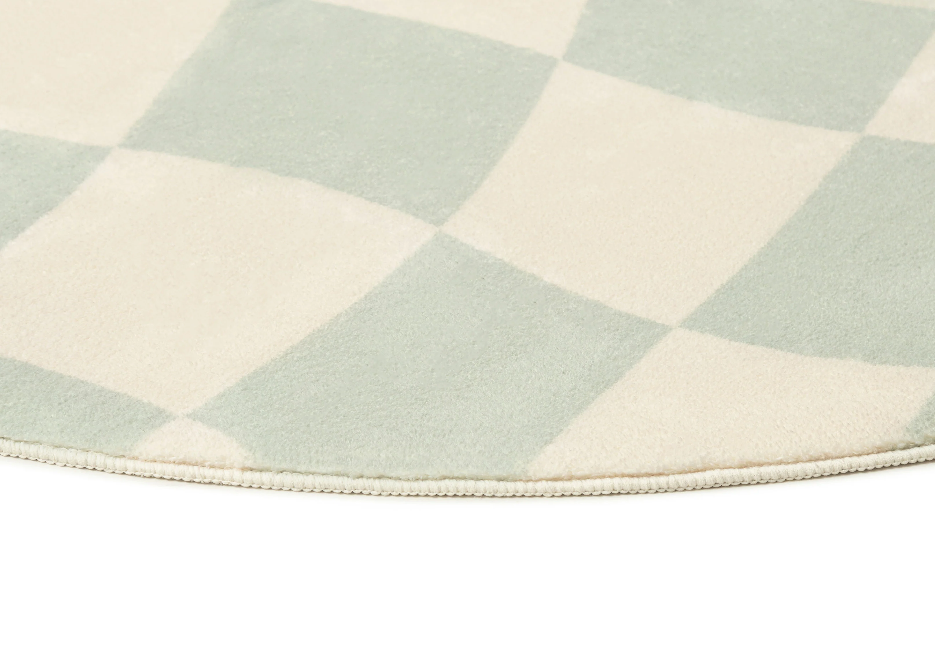 Ilenna Green and Ivory Checkered Washable Round Rug - Image 11