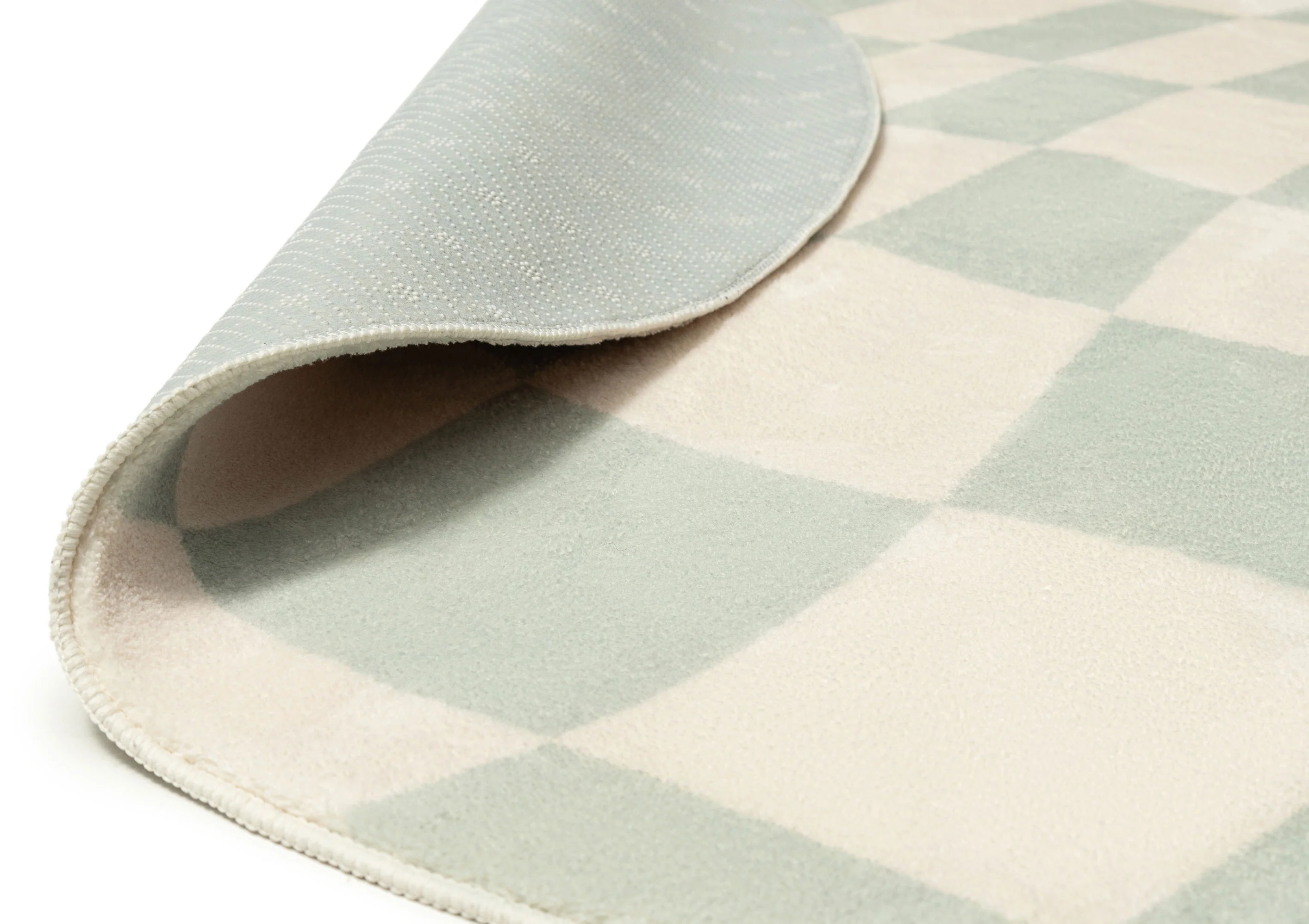 Ilenna Green and Ivory Checkered Washable Round Rug - Image 12