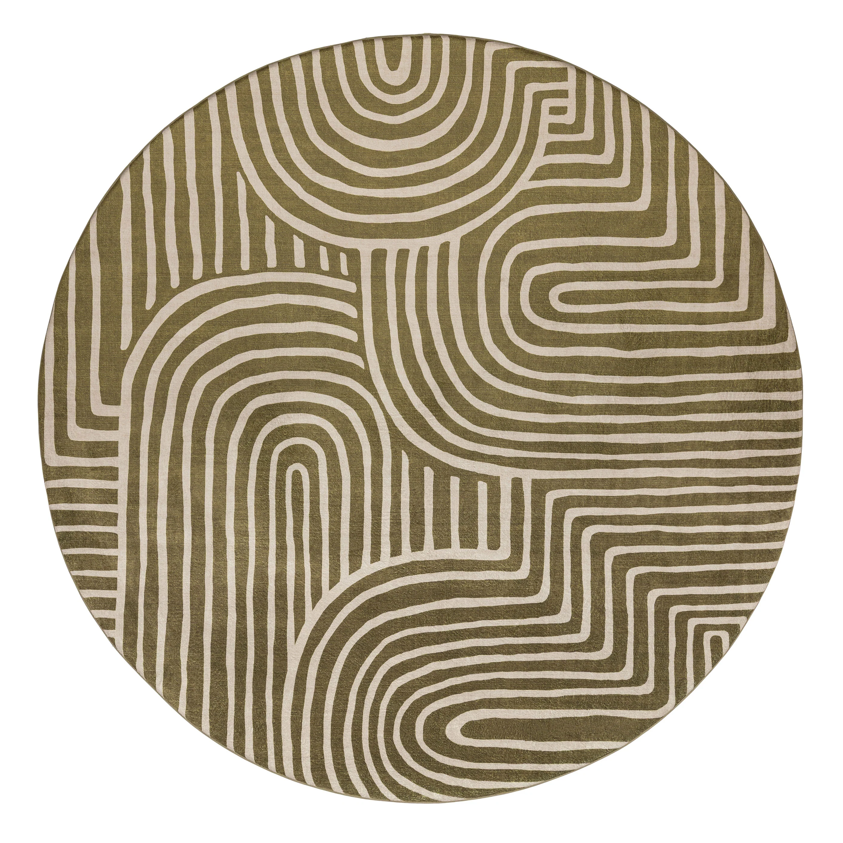 Iloa Green Abstract Rollie Pollie Round Playmat