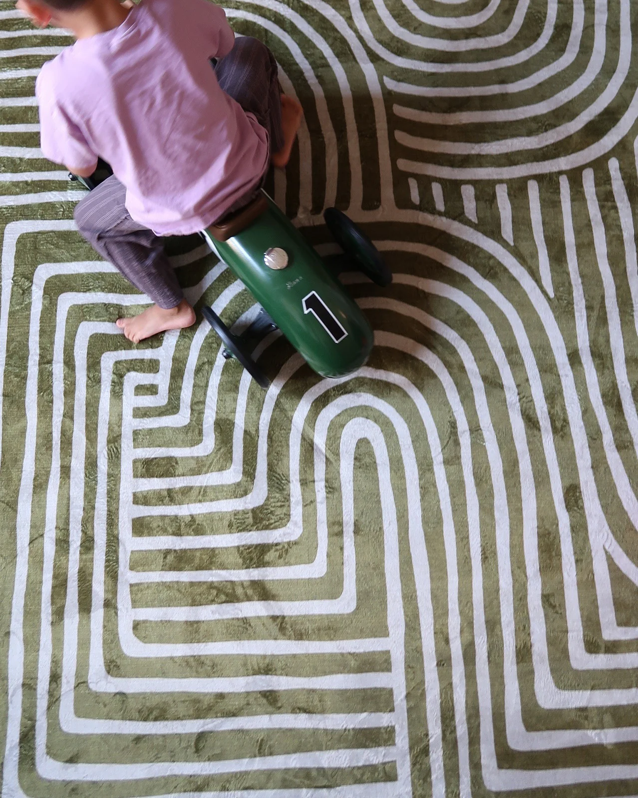Iloa Green Abstract Rollie Pollie Round Playmat - Image 3