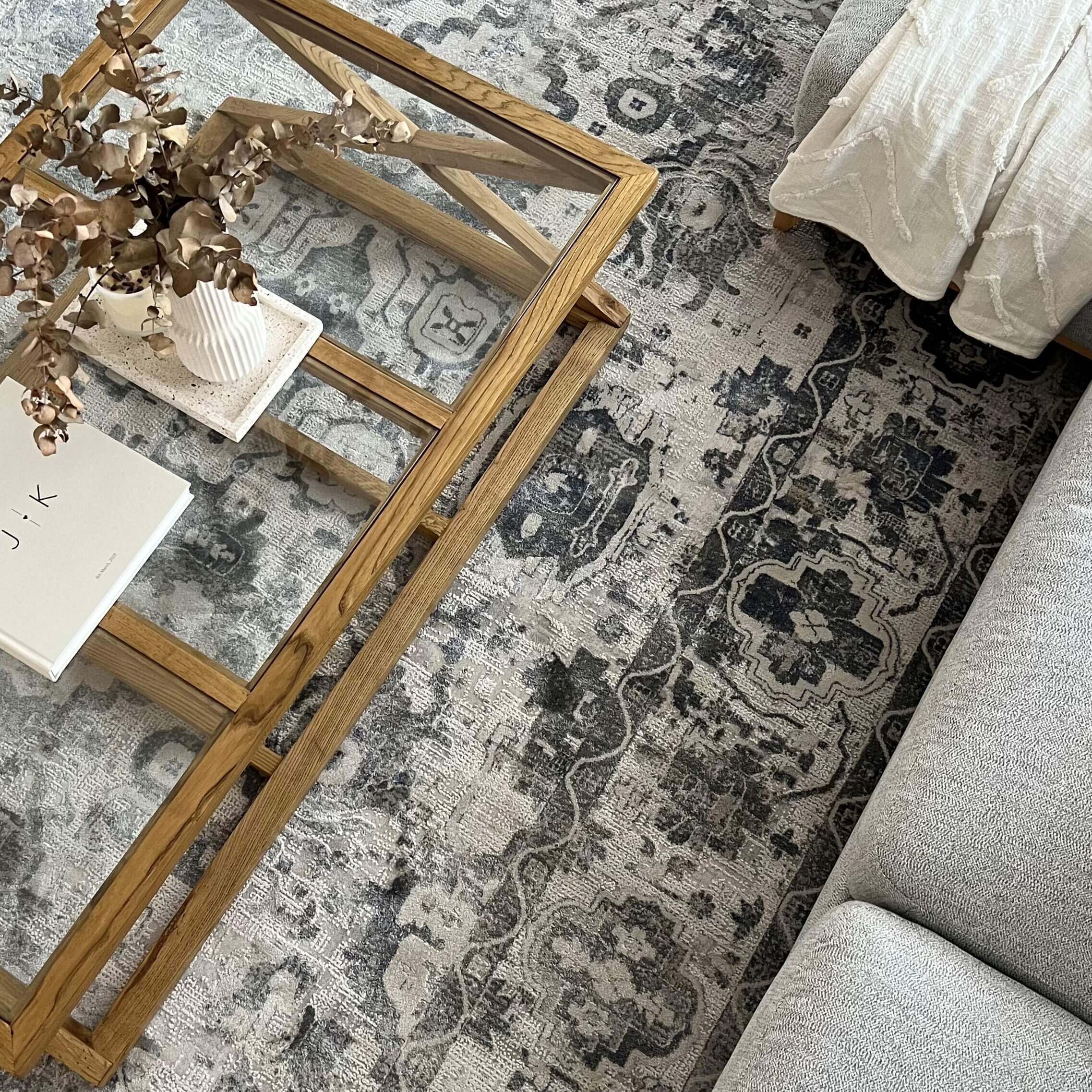 Iman Blue and Grey Transitional Rug - Image 3